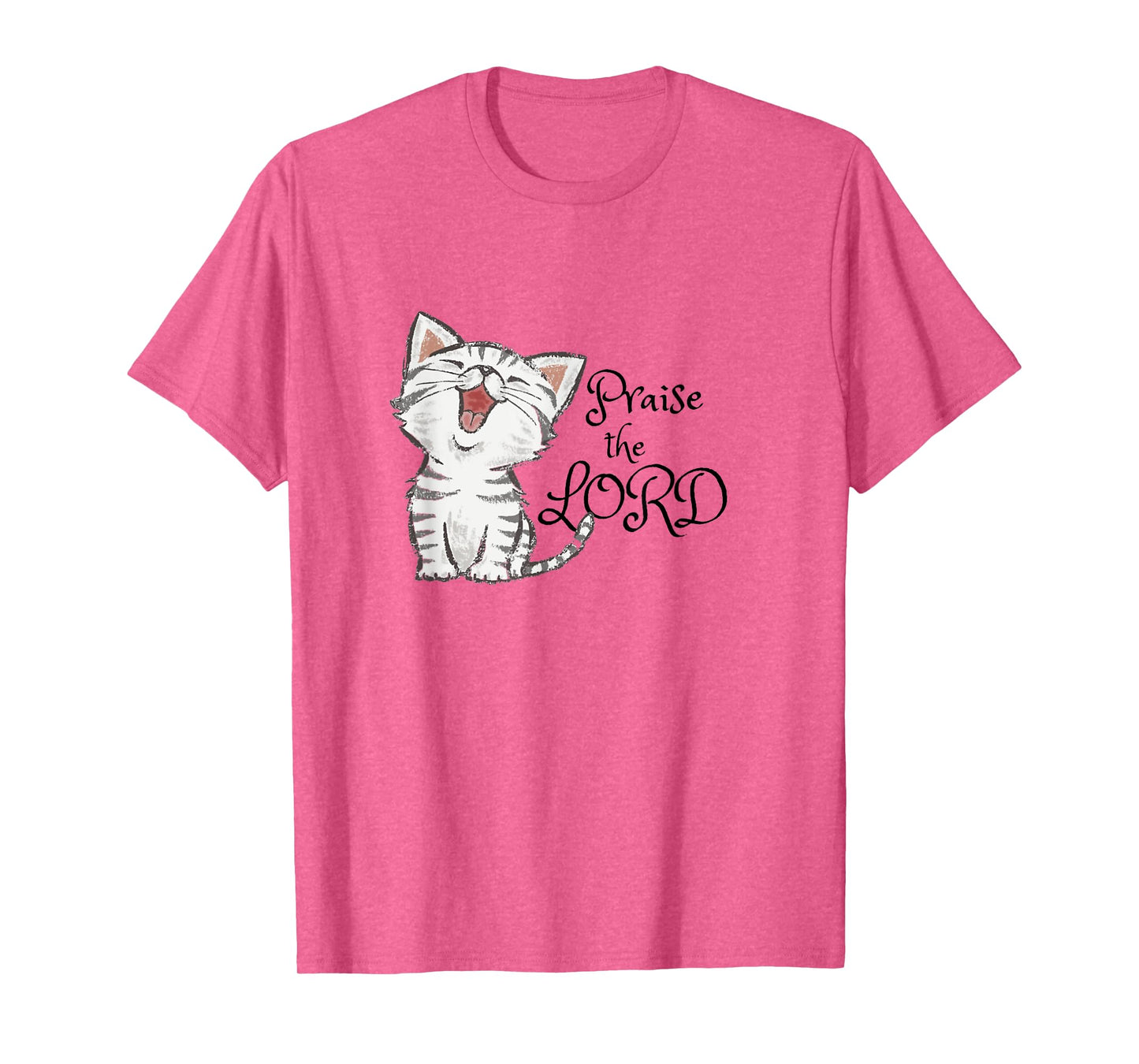 Christian scripture gift with cute cat, Praise The Lord T-Shirt
