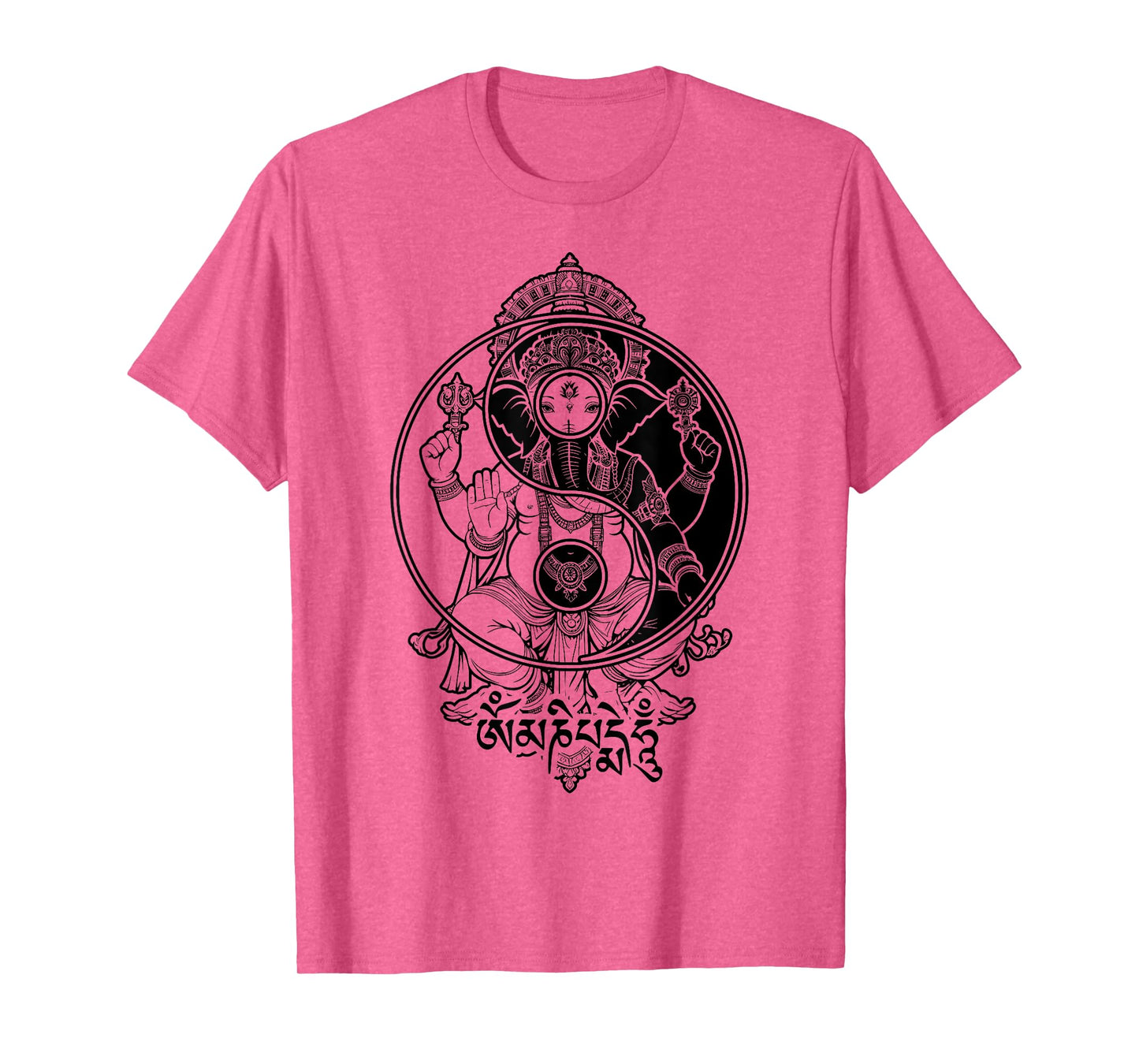 Yoga Elephant God Ganesh Ganesha Indian Yin Yang Symbol T-Shirt