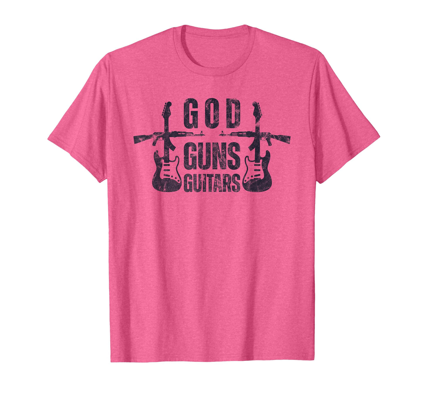 God Guns Guitar Funny Christian Guitar Lover T-Shirt
