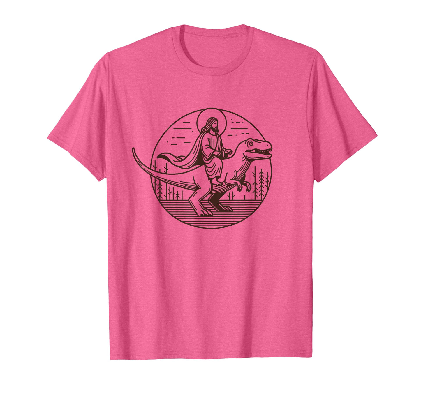 Funny Jesus Riding T-Rex Dinosaur Meme Parody for Believers T-Shirt