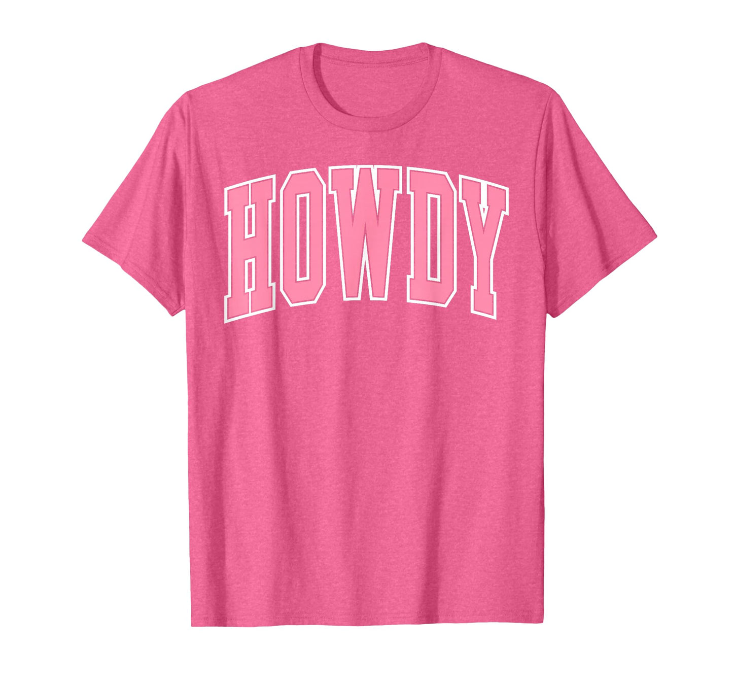 Preppy Cowgirl Varsity Pink Howdy Western Women Girls T-Shirt