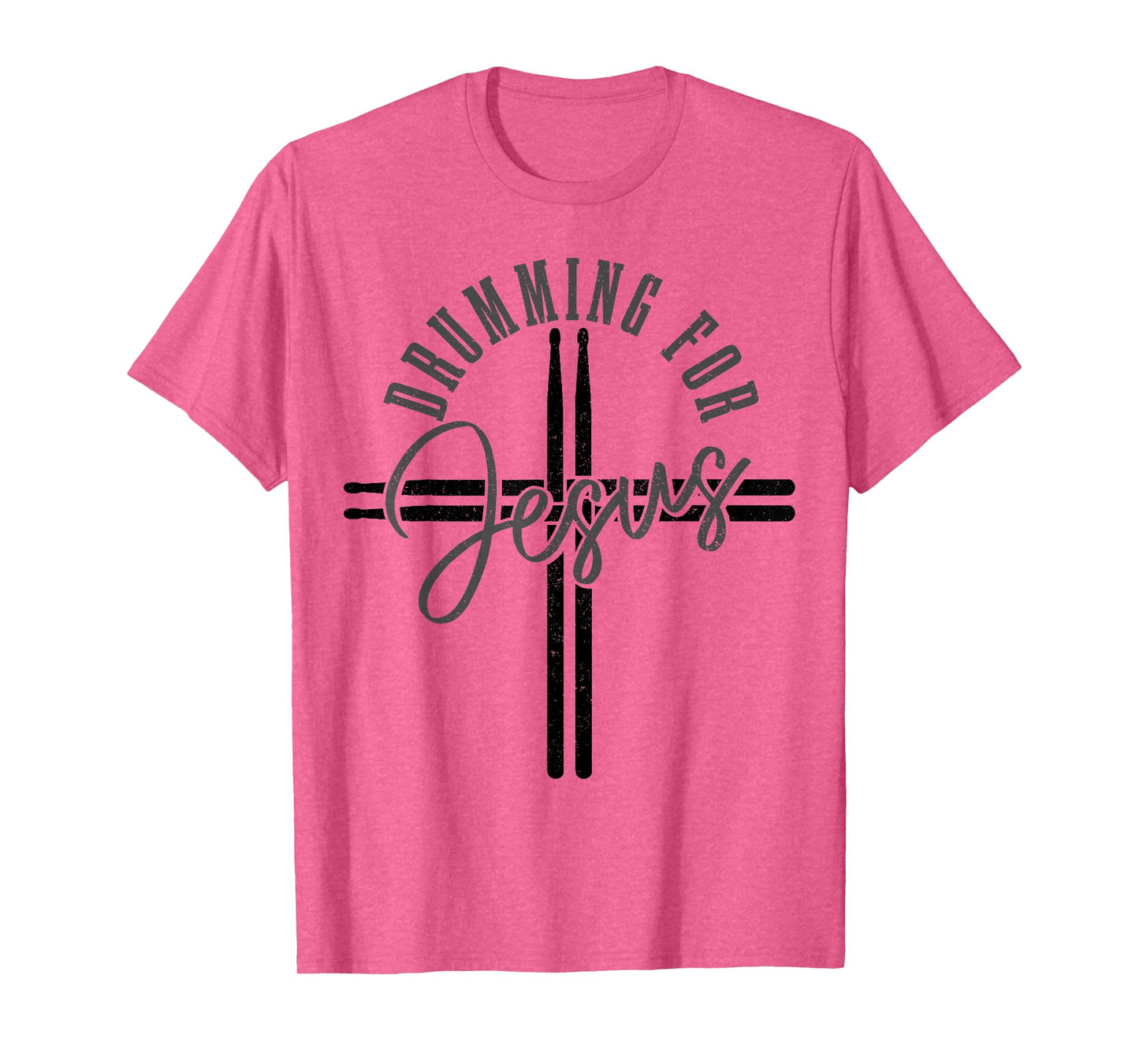 Drumming For Jesus Drum Sticks Cross Christian Drummer T-Shirt