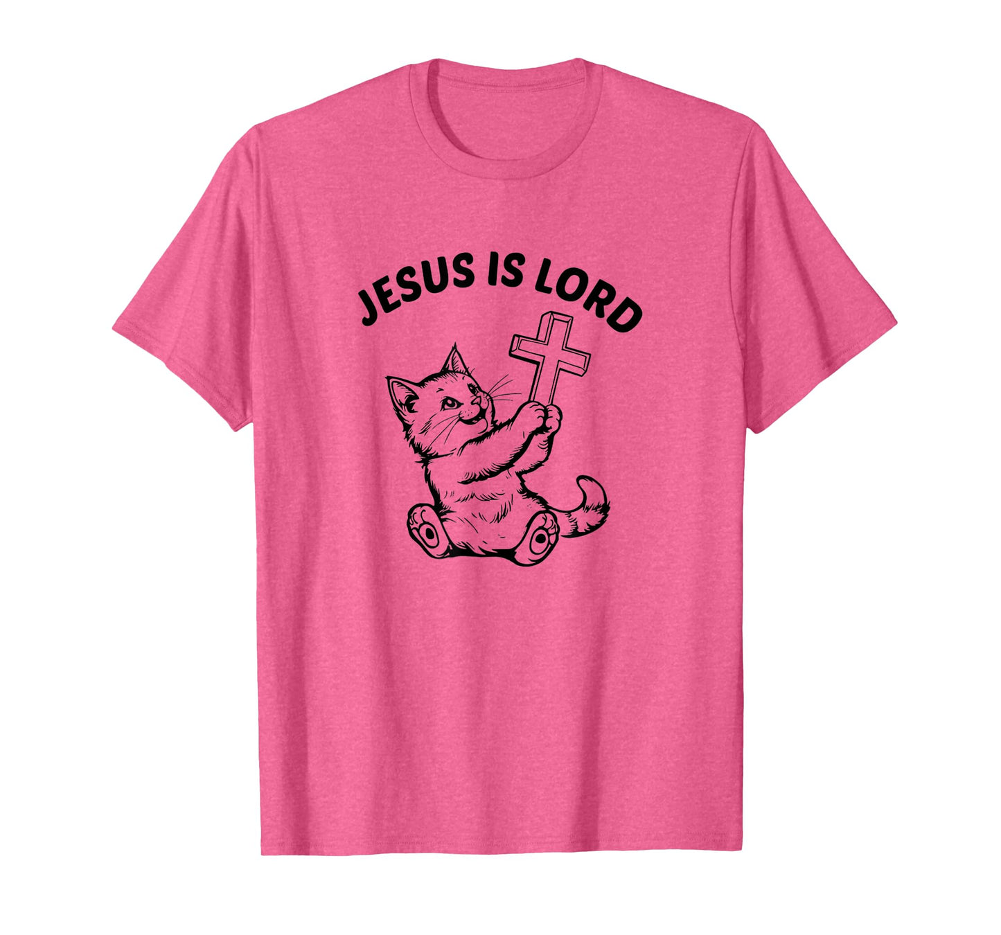 Vintage Jesus is Lord Funny Cat Cross Meme Faith Bible T-Shirt