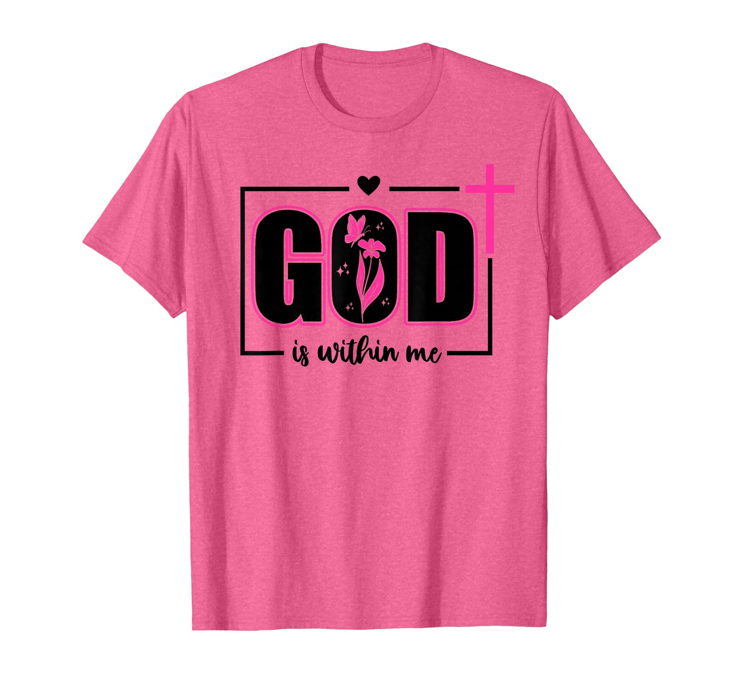 God is Within Me Will I Not Fall Pink Psalm 46:5 Bible Verse T-Shirt