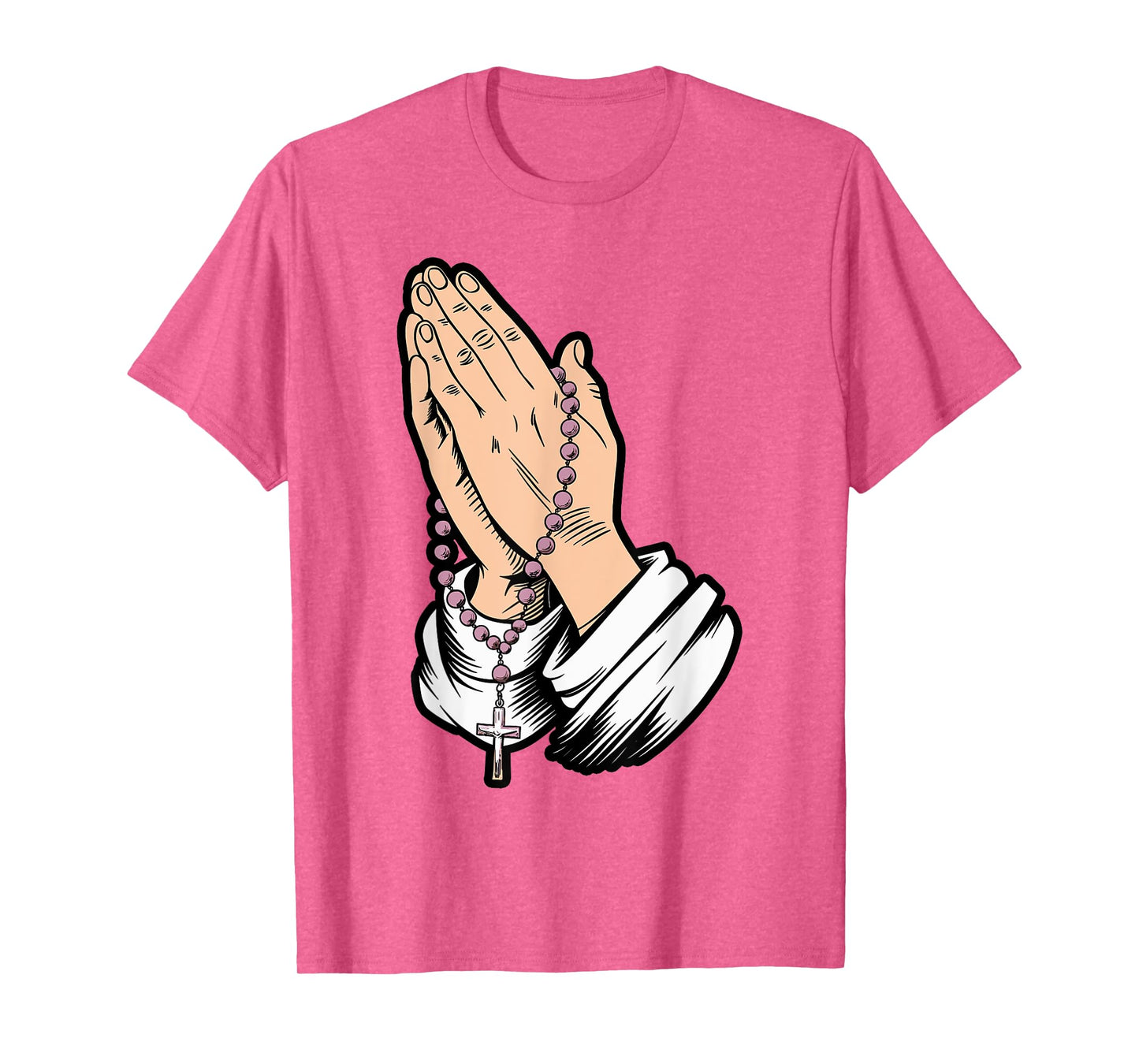 Rosary Praying Hands Faith Religious Christian Catholic T-Shirt