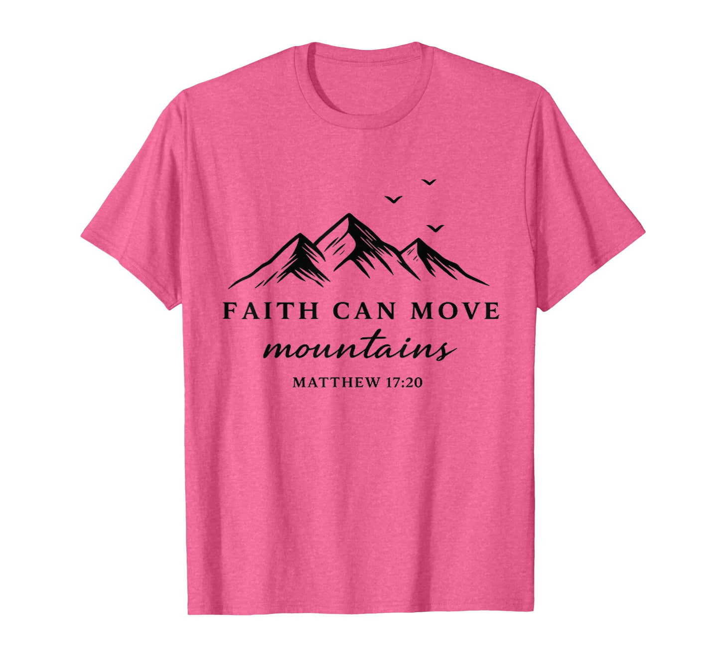 Faith Can Move Mountains Retro Sunset Bible Verse Christian T-Shirt