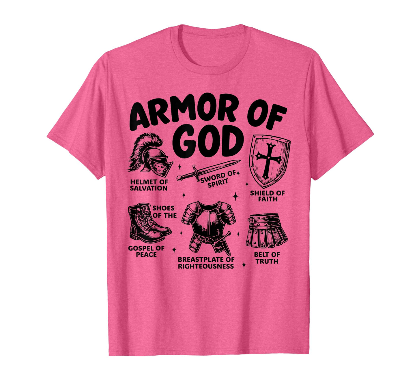 Armor of God Christian Battle Gear Bible Verse Ephesians T-Shirt