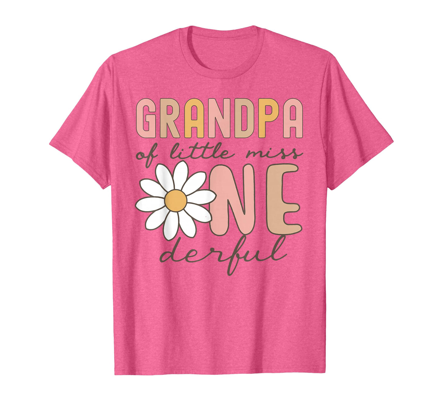Grandpa of Little Miss Onederful First Birthday Daisy Family T-Shirt