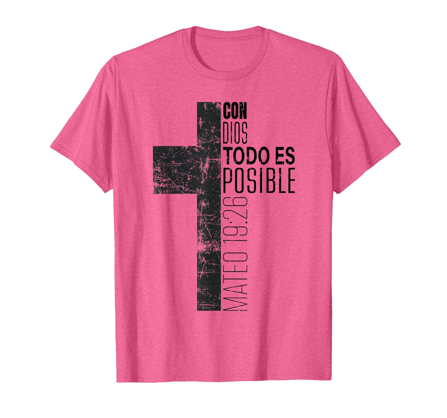 Vintage Christian Spanish Gifts Religious Bible Verse Cross T-Shirt