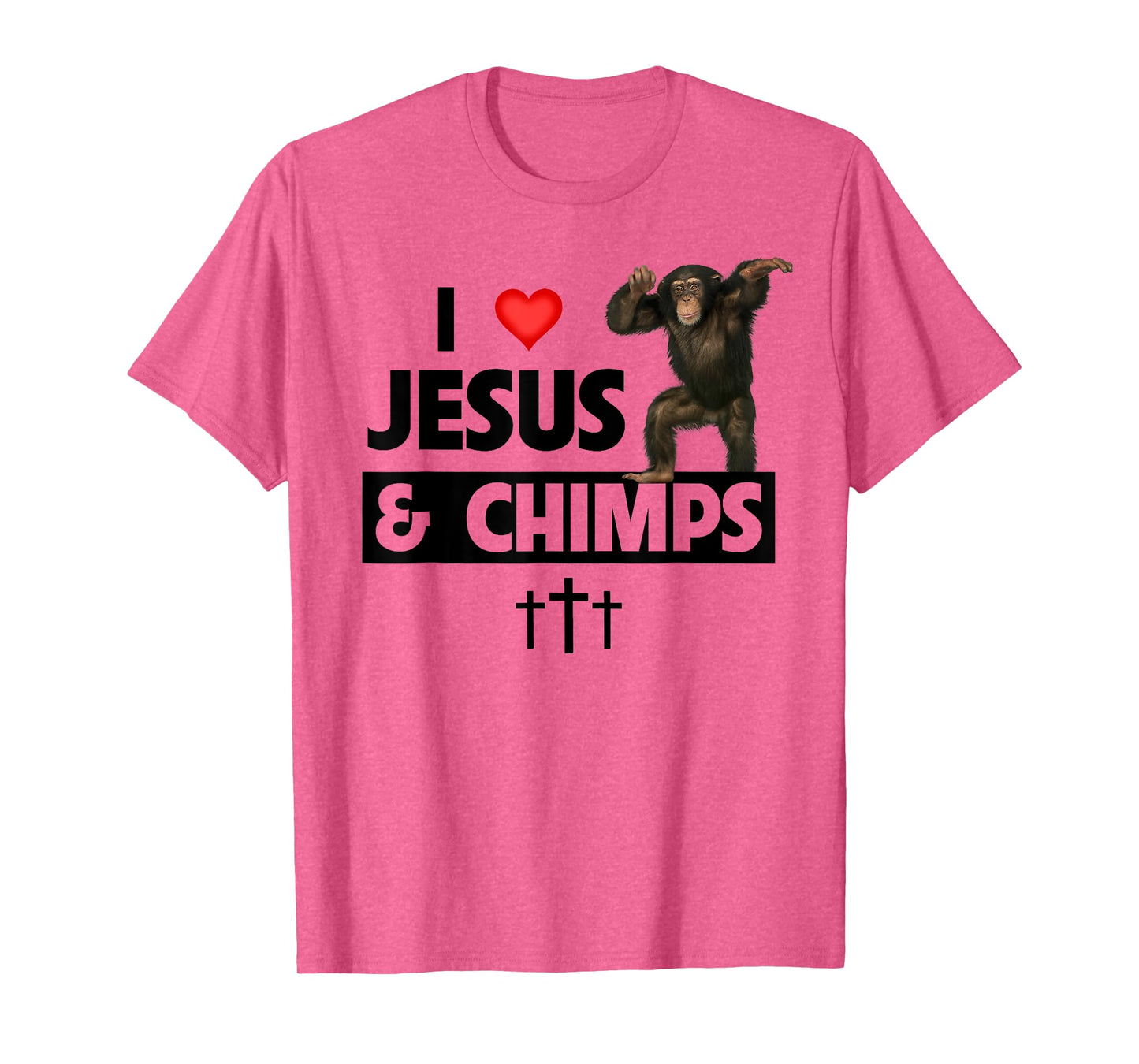 I Love Jesus and Chimps Christian Chimpanzee Monkey Lovers T-Shirt