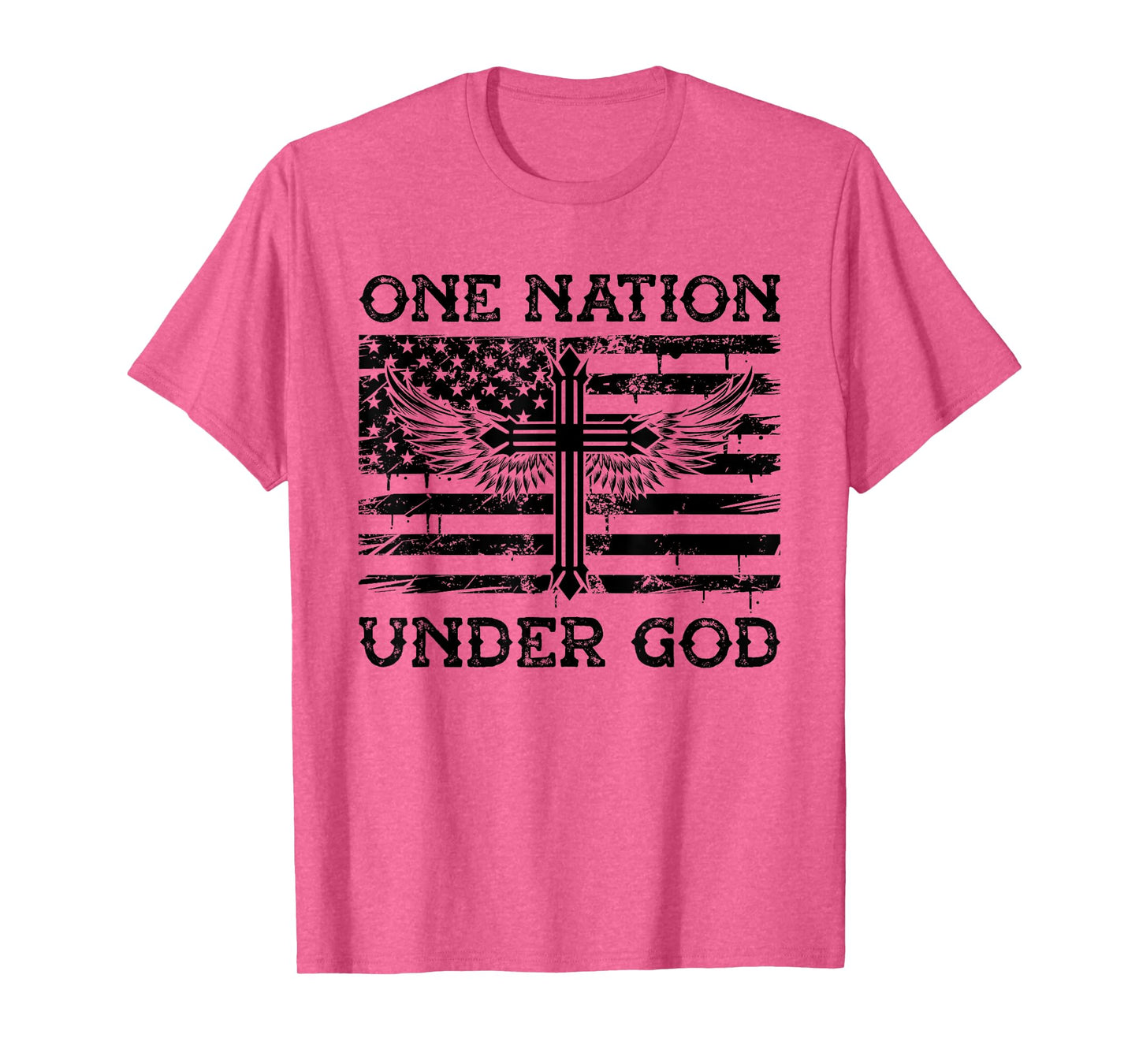 One Nation Under God Jesus Blessed American Flag T-Shirt