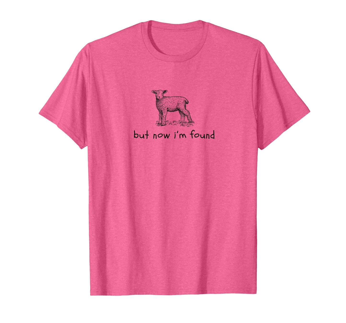 But Now I'm Found Lamb Sheep Minimalistic Christian Tee T-Shirt