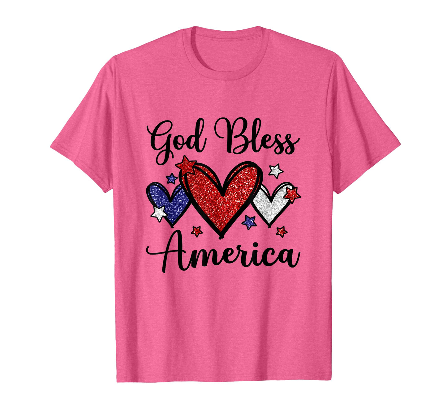 God Bless America Patriotic USA Flag Colors For Christians T-Shirt for Women Kids Men