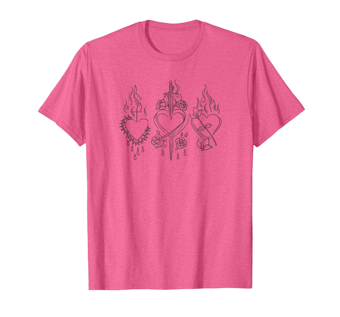 Three Sacred Hearts Jesus Mary Joseph JMJ T-Shirt