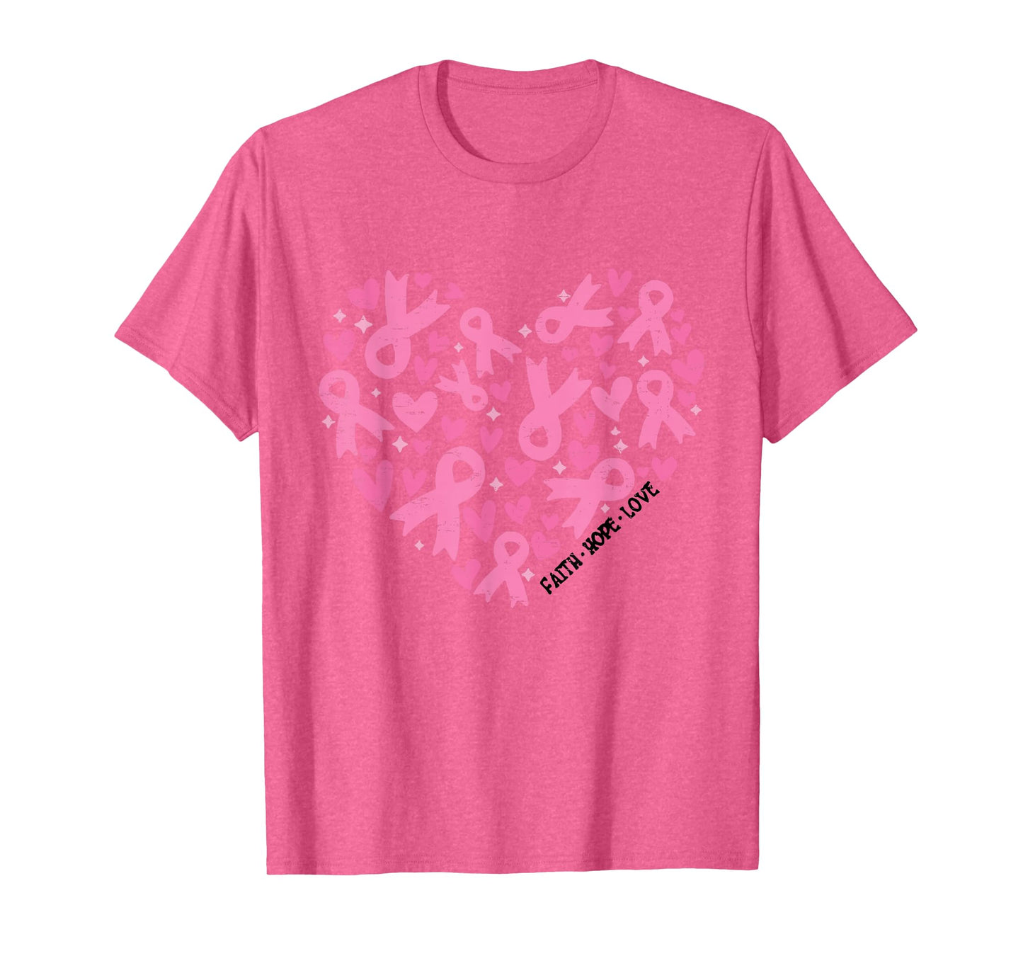 Faith Hope Love Breast Cancer Awareness Pink Ribbon Warrior T-Shirt