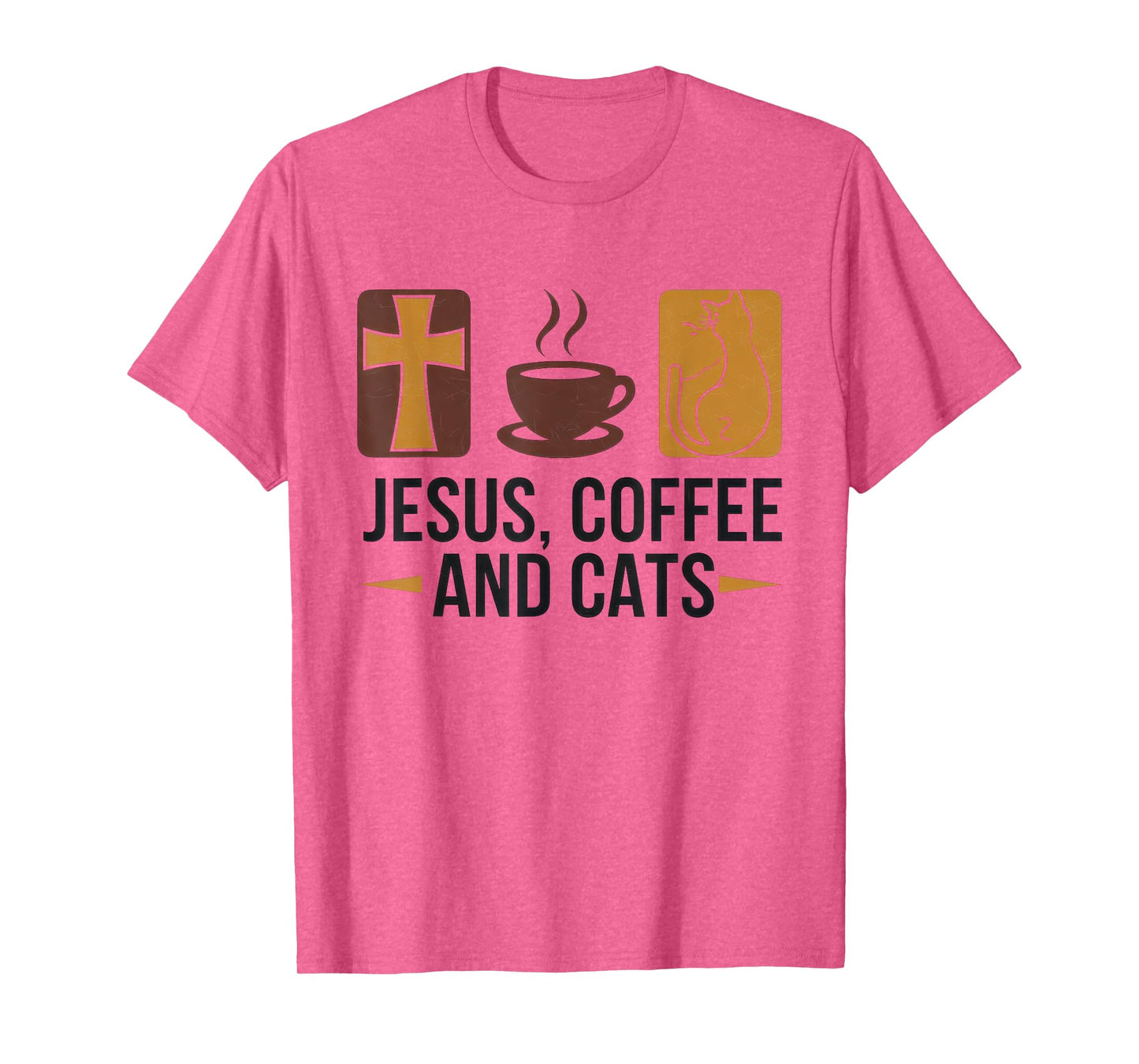 Jesus Coffee Cats Funny Cute Design Jesus Lovers Christian T-Shirt
