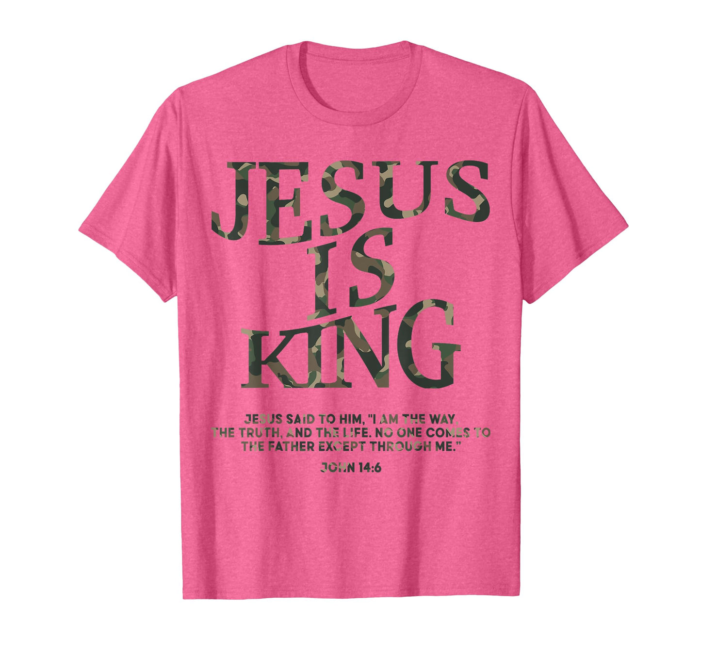Camo Jesus Is King Shirt Christian Youth Men God Son Brother T-Shirt