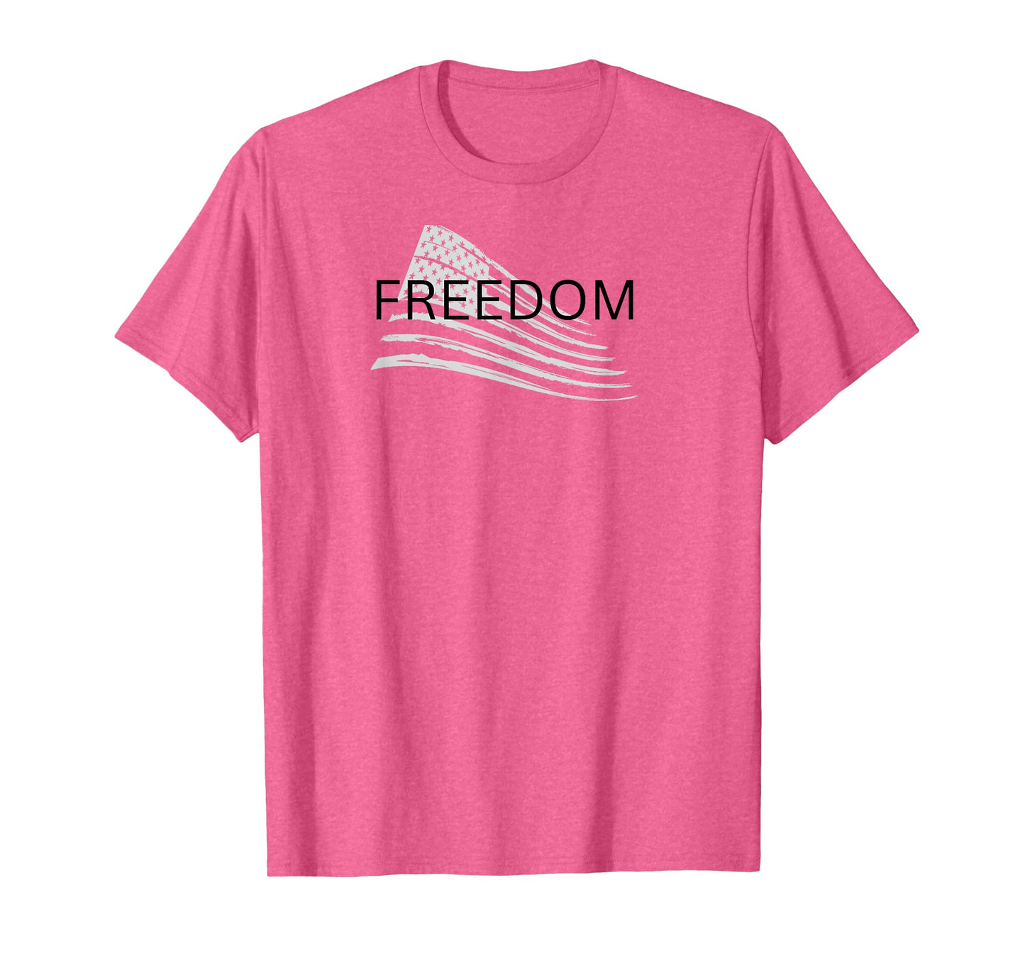 Freedom Text Christian, Patriotic Flag Faith Blk Txt T-Shirt