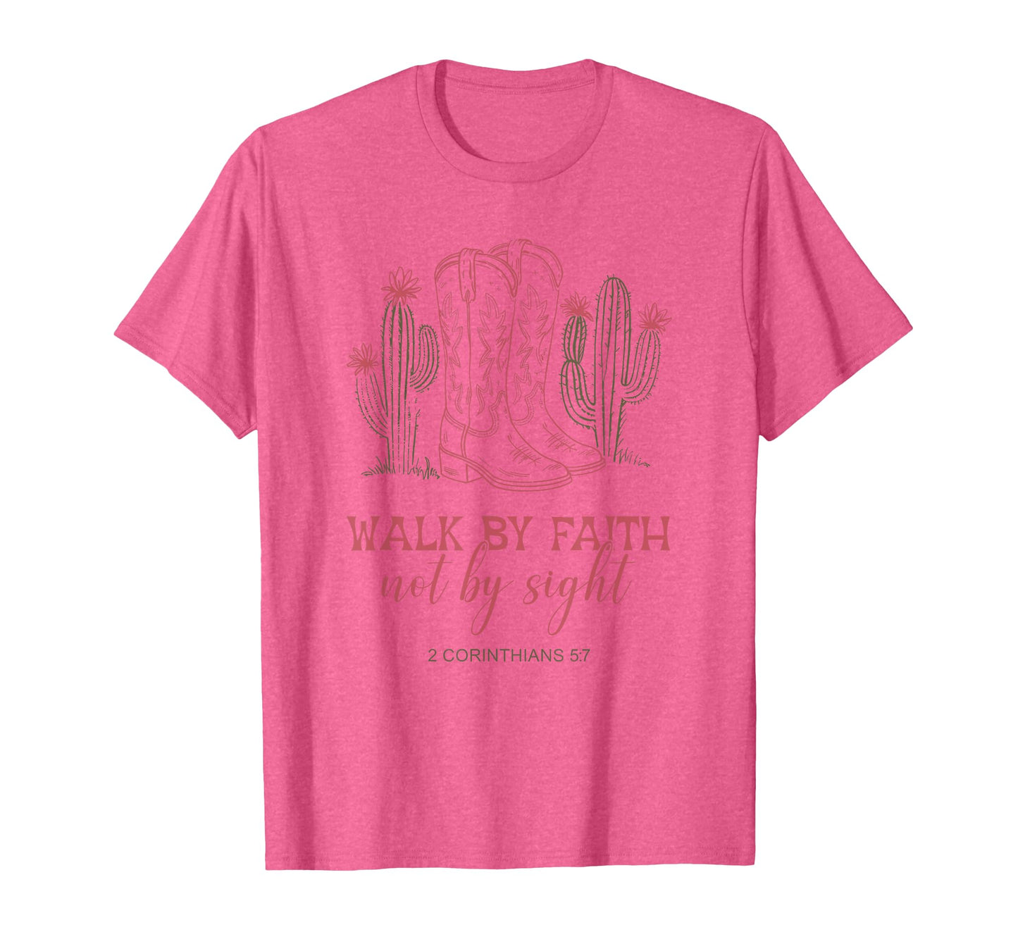 Walk By Faith Not By Sight Cowgirl Western Christian T-Shirt