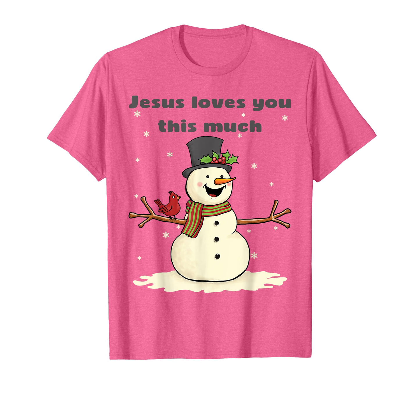 Cute Christian Christmas Snowman Jesus Loves You T-Shirt