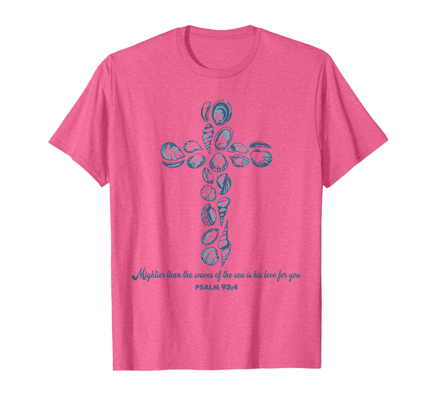 Christian Seashell Style Beach Vacation Faith Cross Women T-Shirt