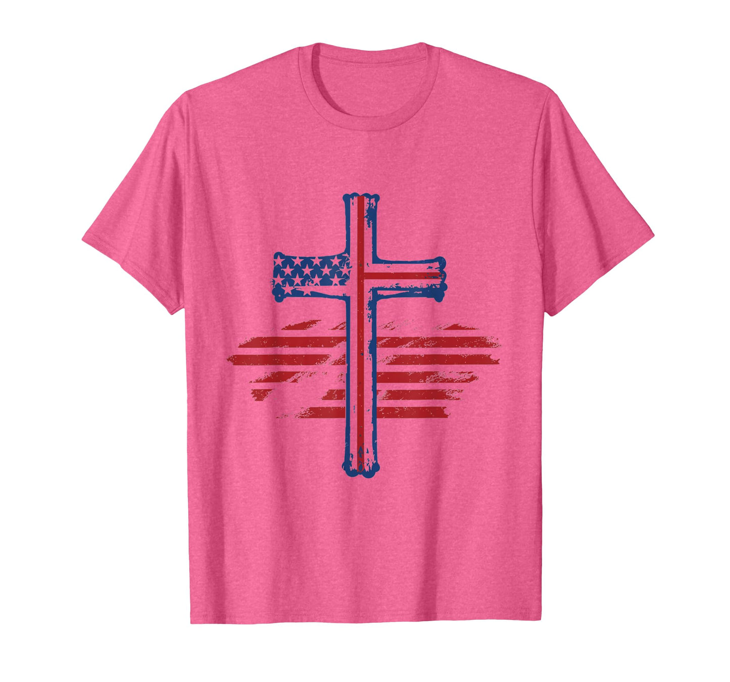 Christian US USA Flag American Christ Faith Over Fear Cross Women Men T-Shirt