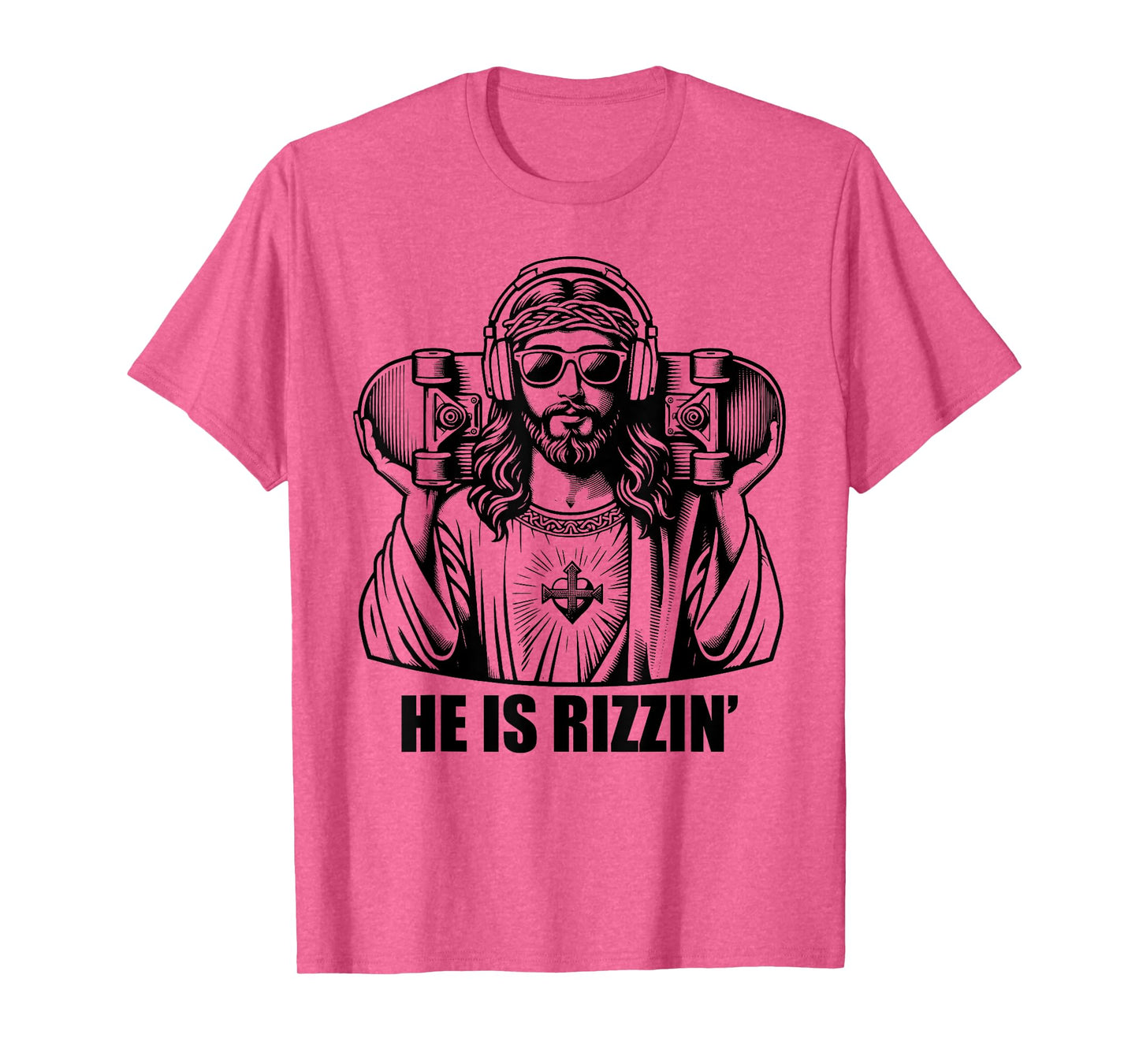 He Is Rizzin Jesus Skateboard Easter Religious Risin Church T-Shirt