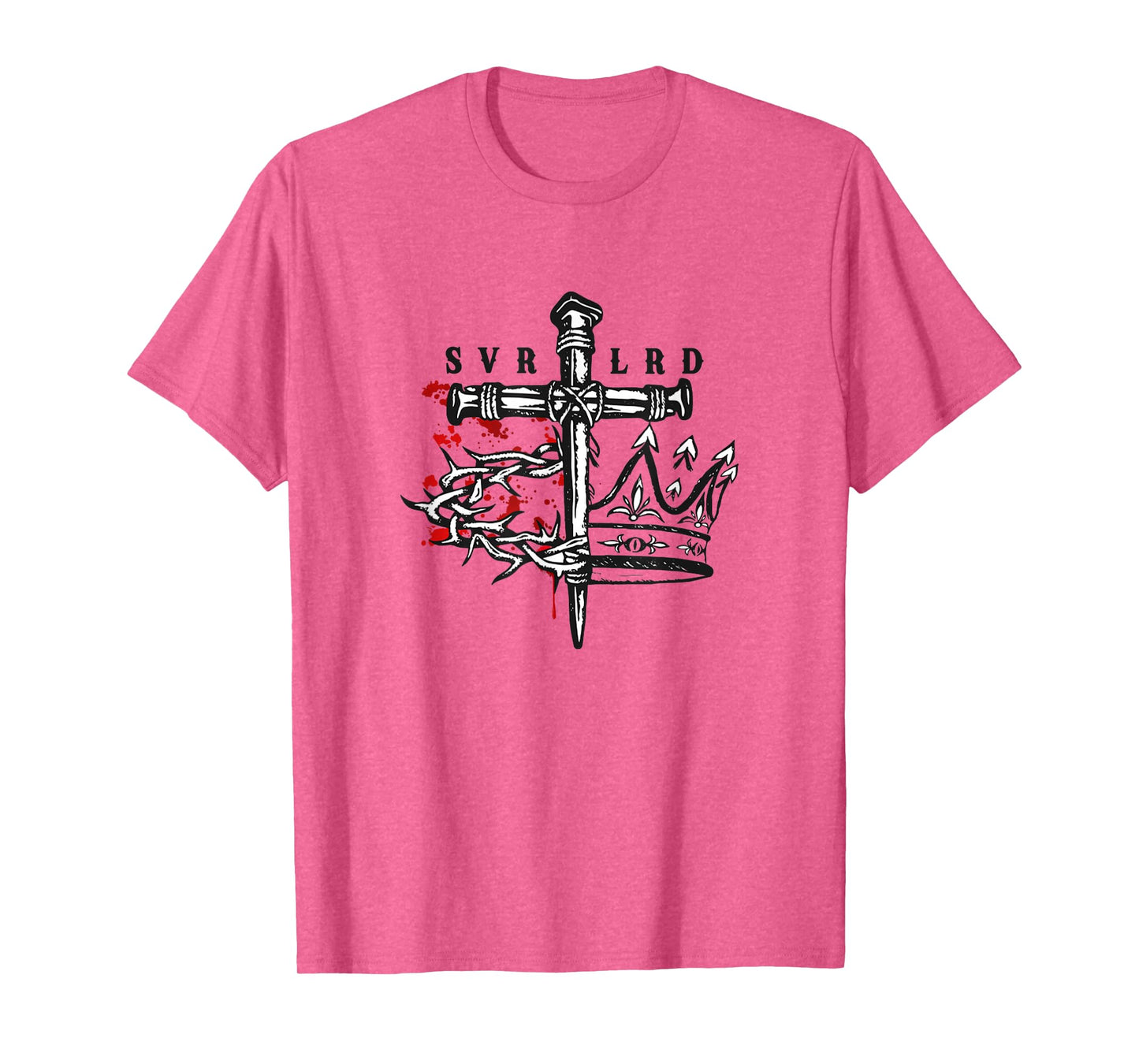 Jesus is Lord Savior Crown and Thorns Christian Cross T-Shirt