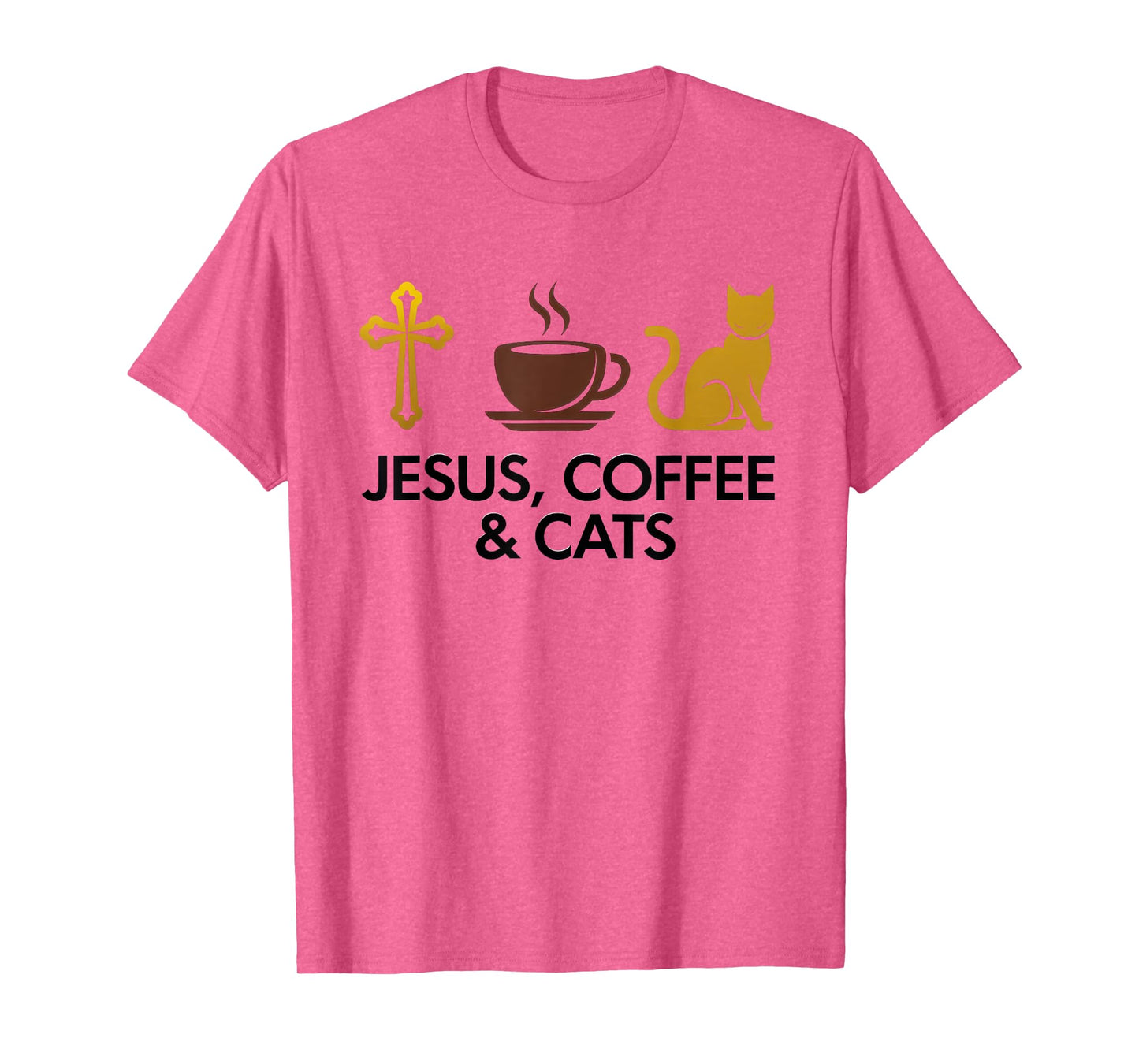 Jesus Coffee Cats Funny Cute Design Jesus Lovers Christian T-Shirt