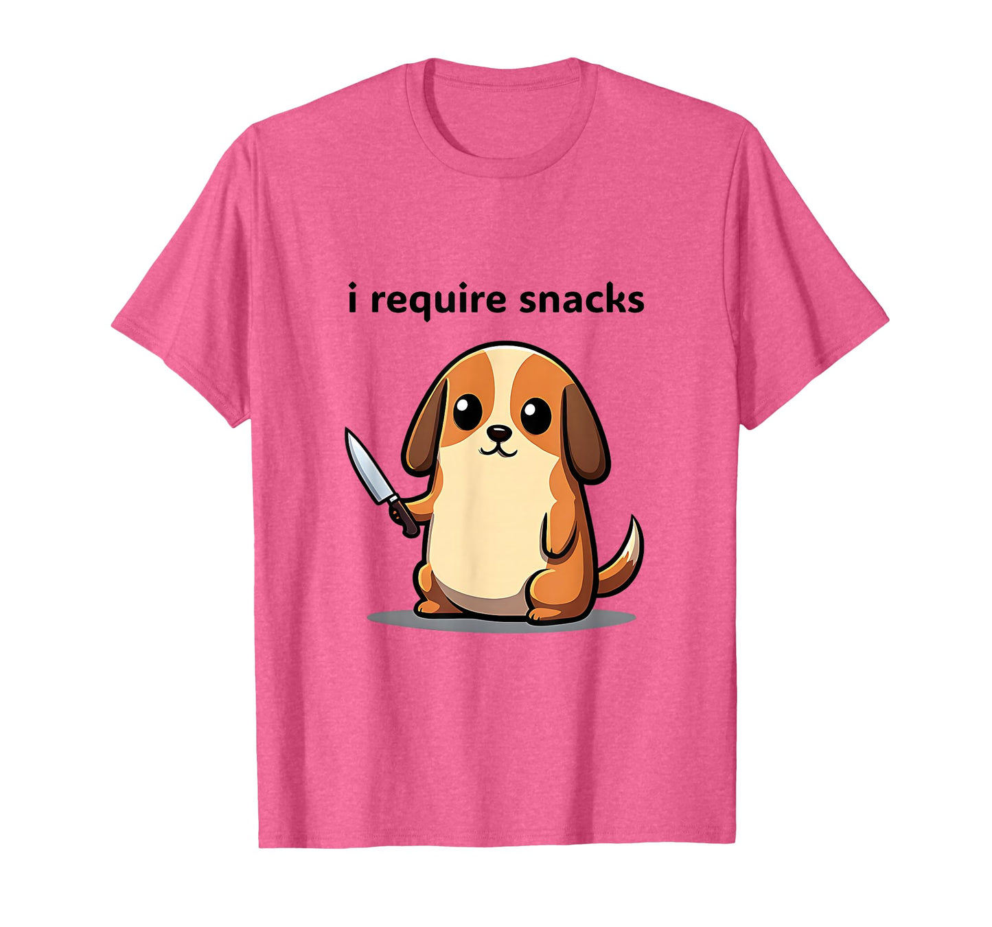 Funny Dog Meme I Require Snacks Cute Animal Design Men Women T-Shirt