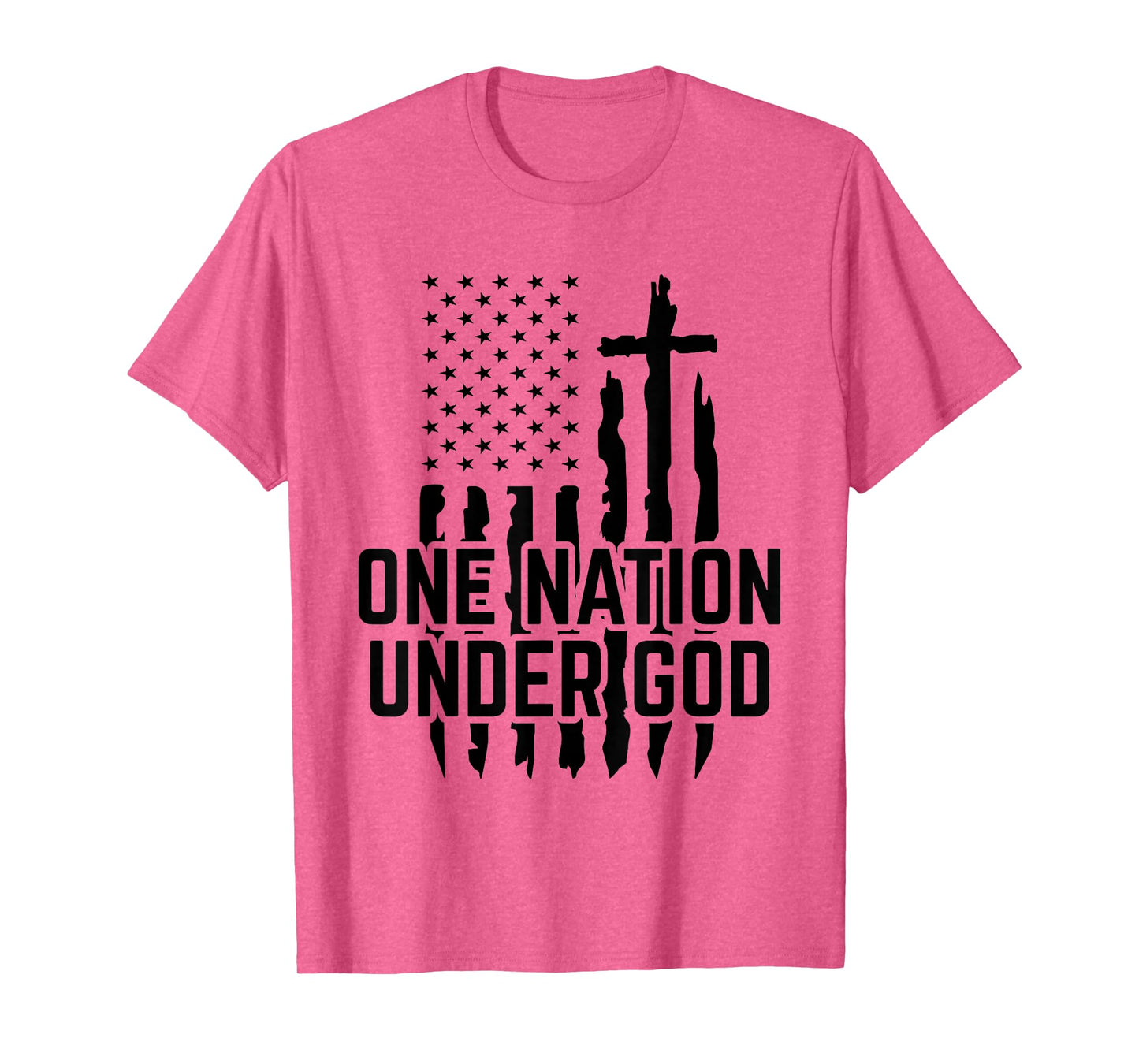 One Nation Under God Jesus Blessed American Flag T-Shirt
