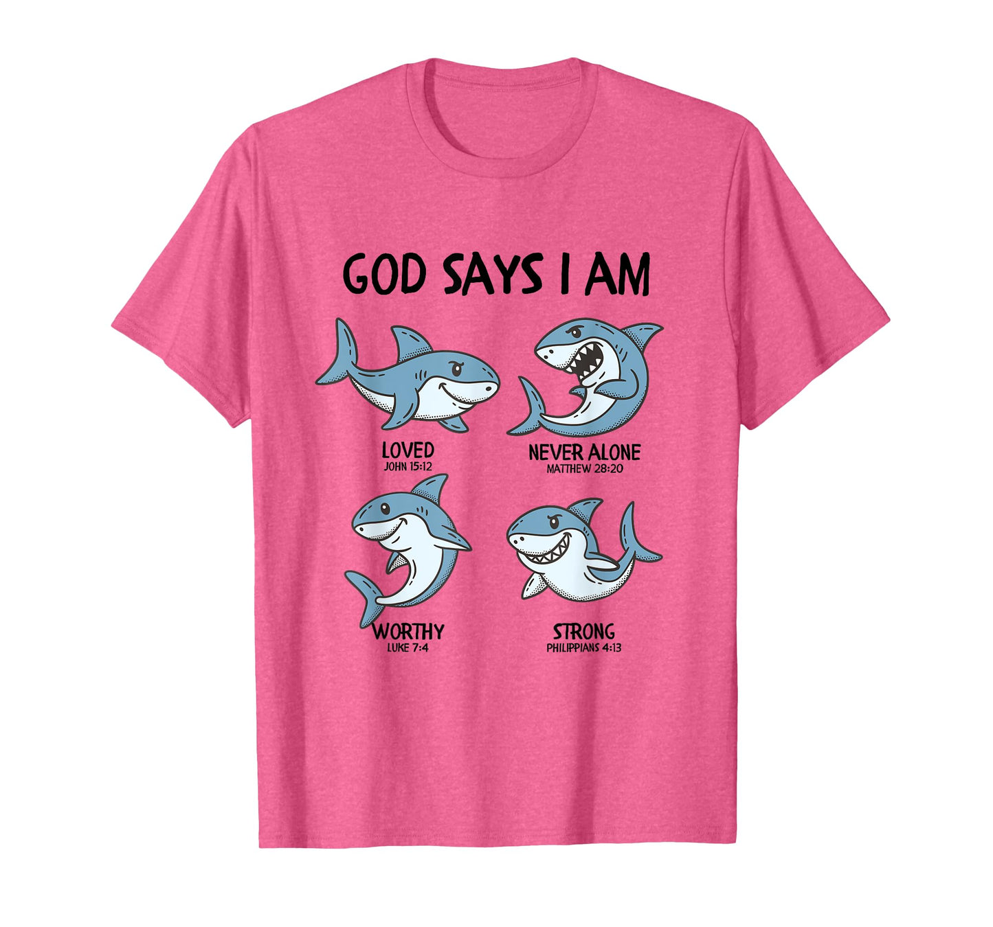 God Says I Am Shark Toddler Kids Farm Bible Verse T-Shirt