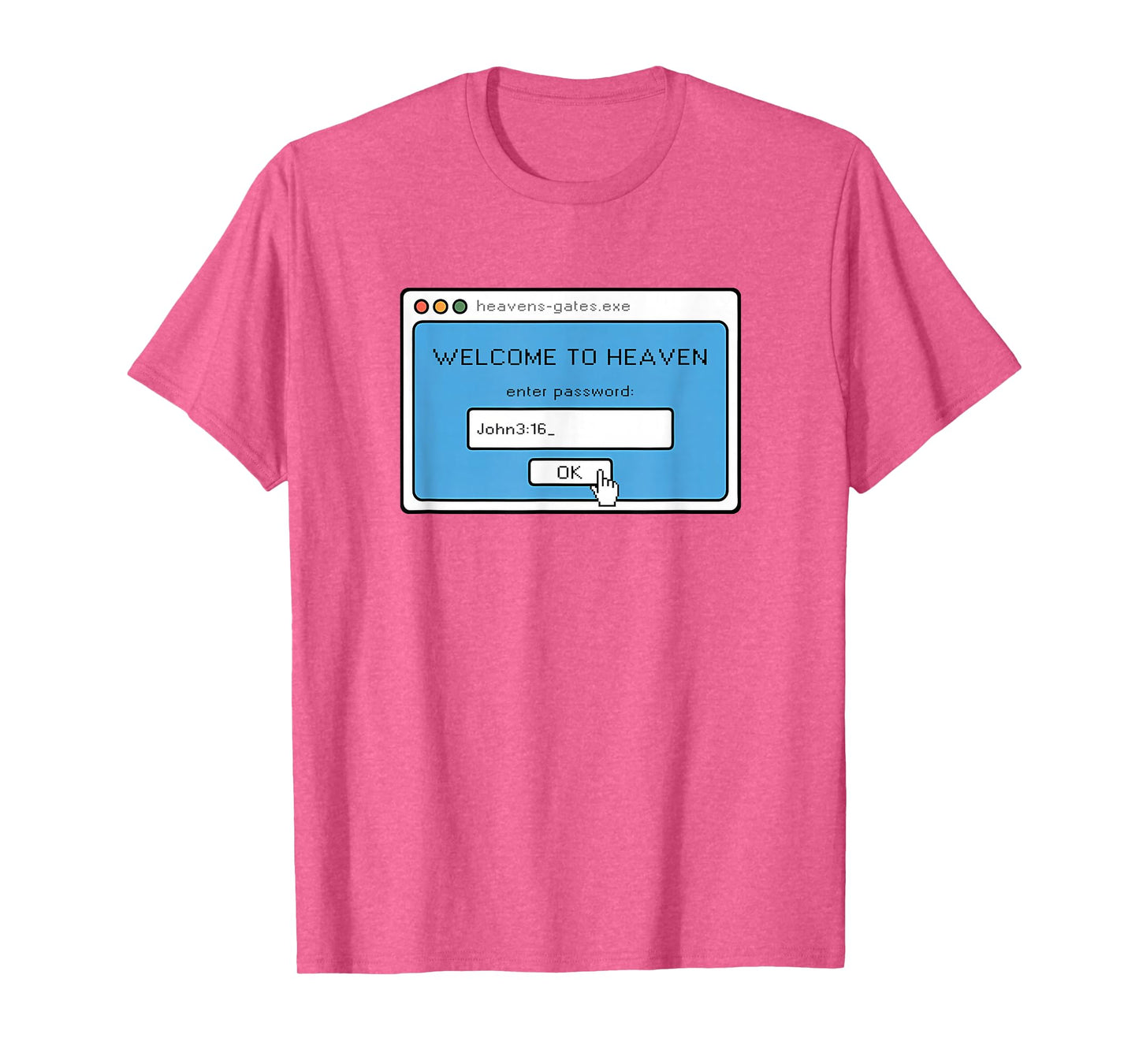 Retro Christian IT Computer Heaven Password John 3, 16 T-Shirt