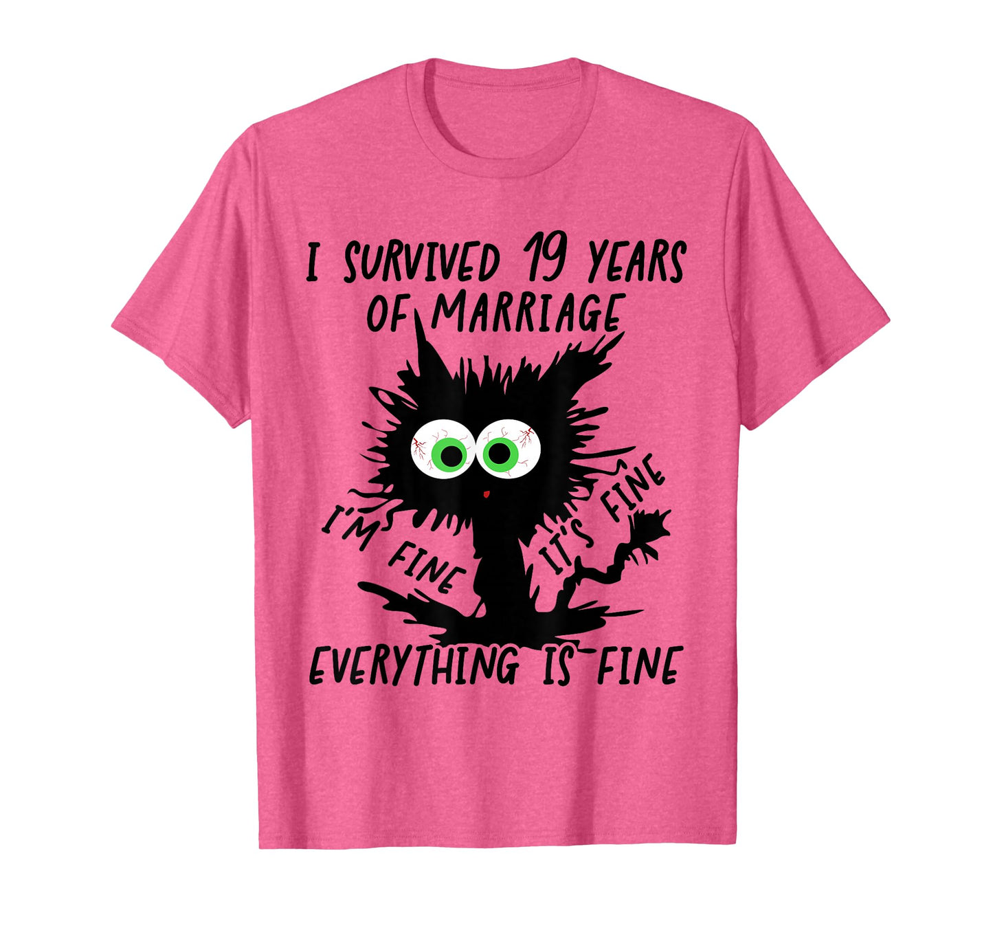 Bronze Wedding I Survived 19 Years Of Marriage T-Shirt