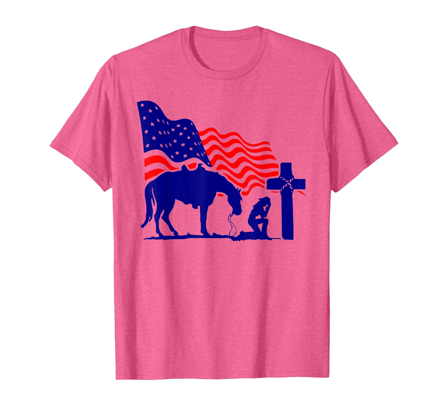For Praying Cowgirl Horse Cross Christian Prayers Believers T-Shirt