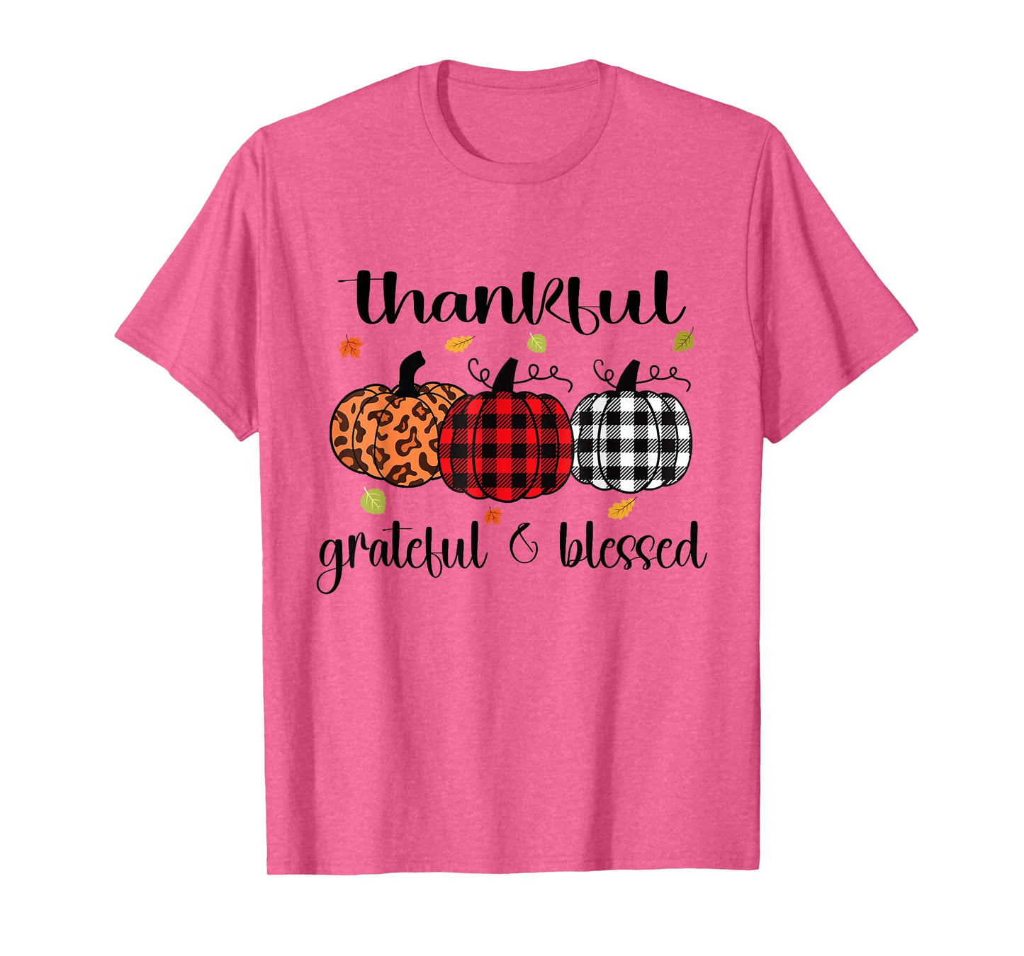 Thankful Grateful Blessed Pumpkin Autumn Happy Thanksgiving T-Shirt