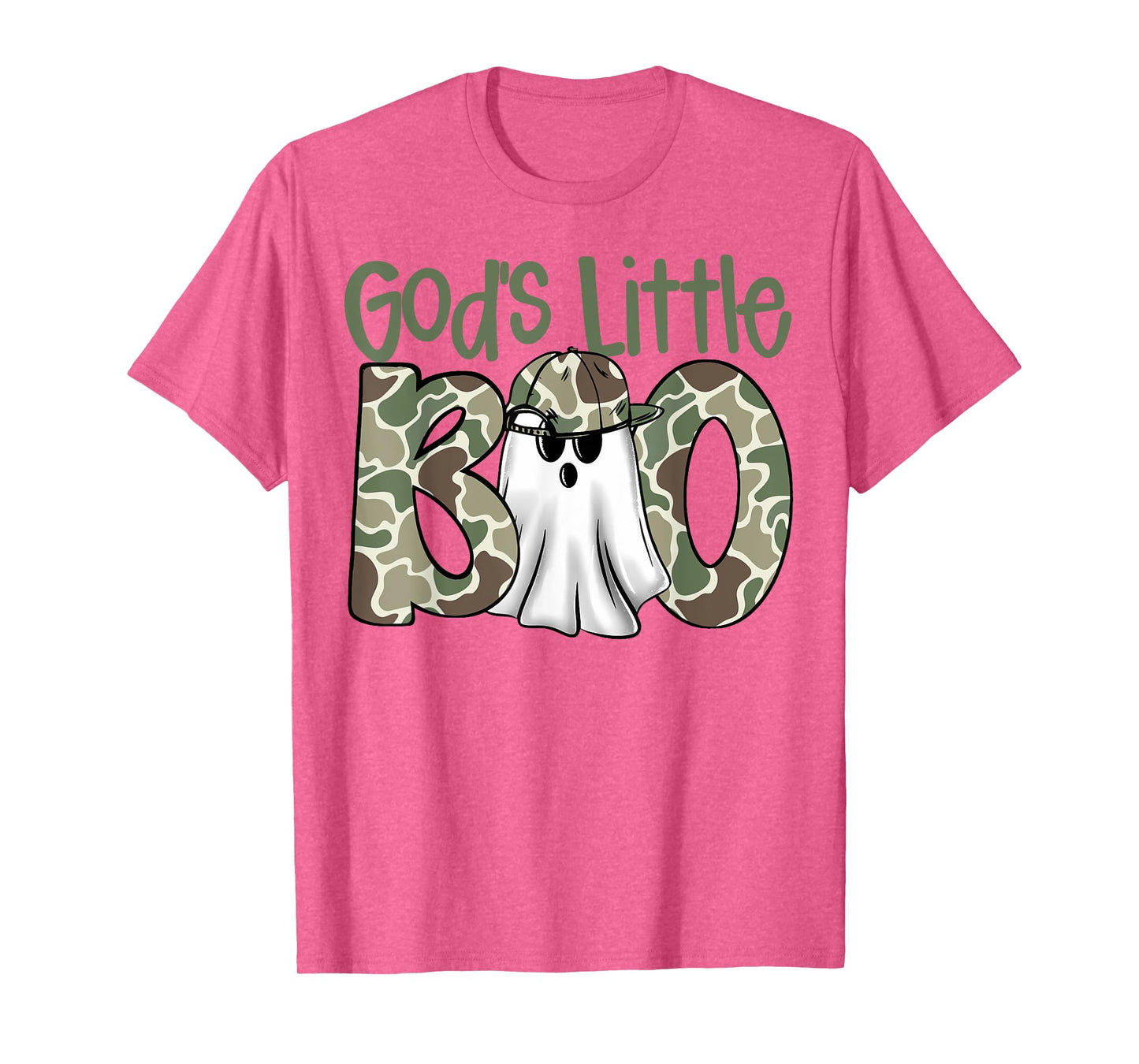 God's Little Boo Camo Ghost Christian Halloween Boys Kids T-Shirt