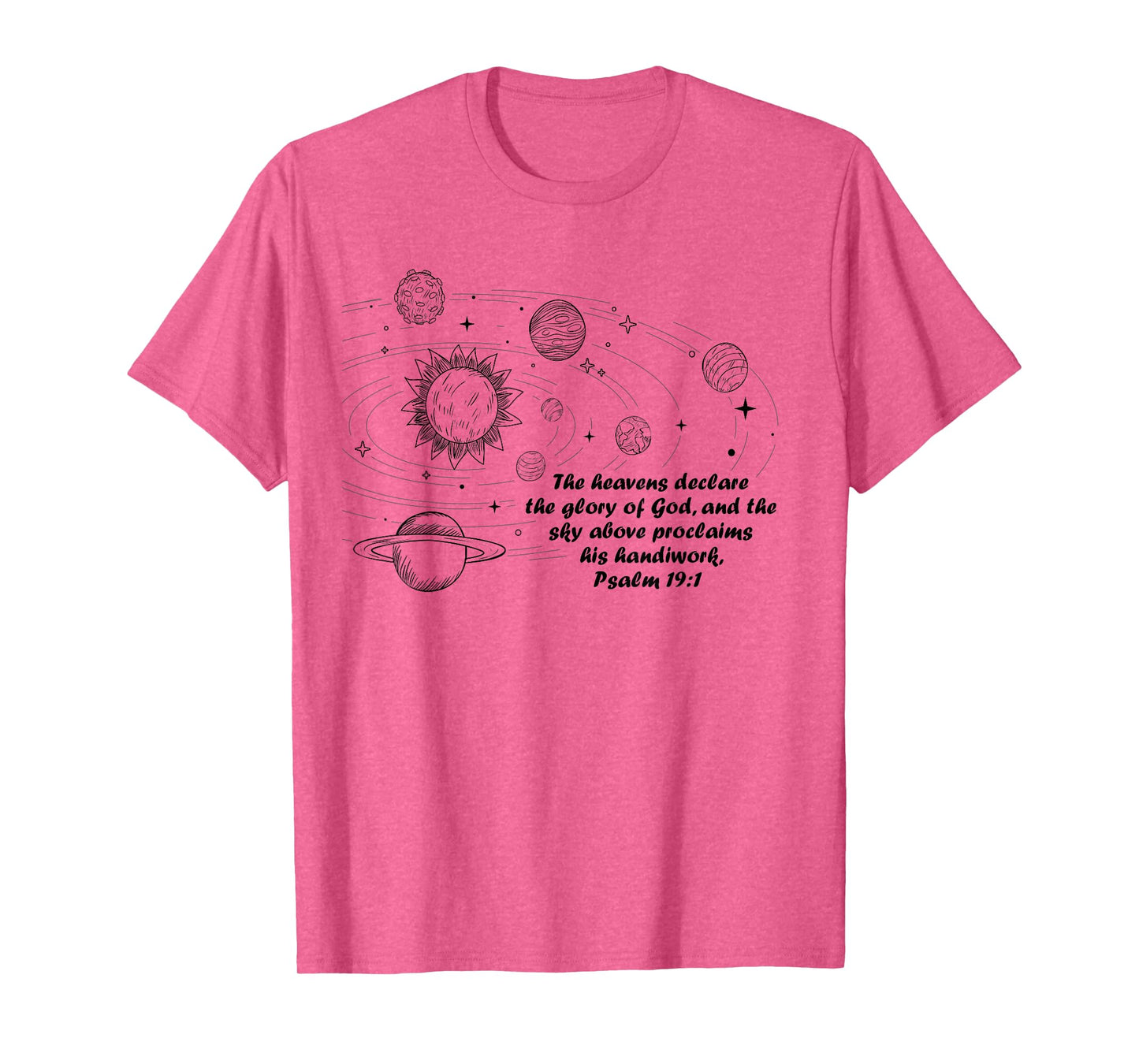 Christian Psalm 19:1 Conversations Cycle 2 Space Planets T-Shirt