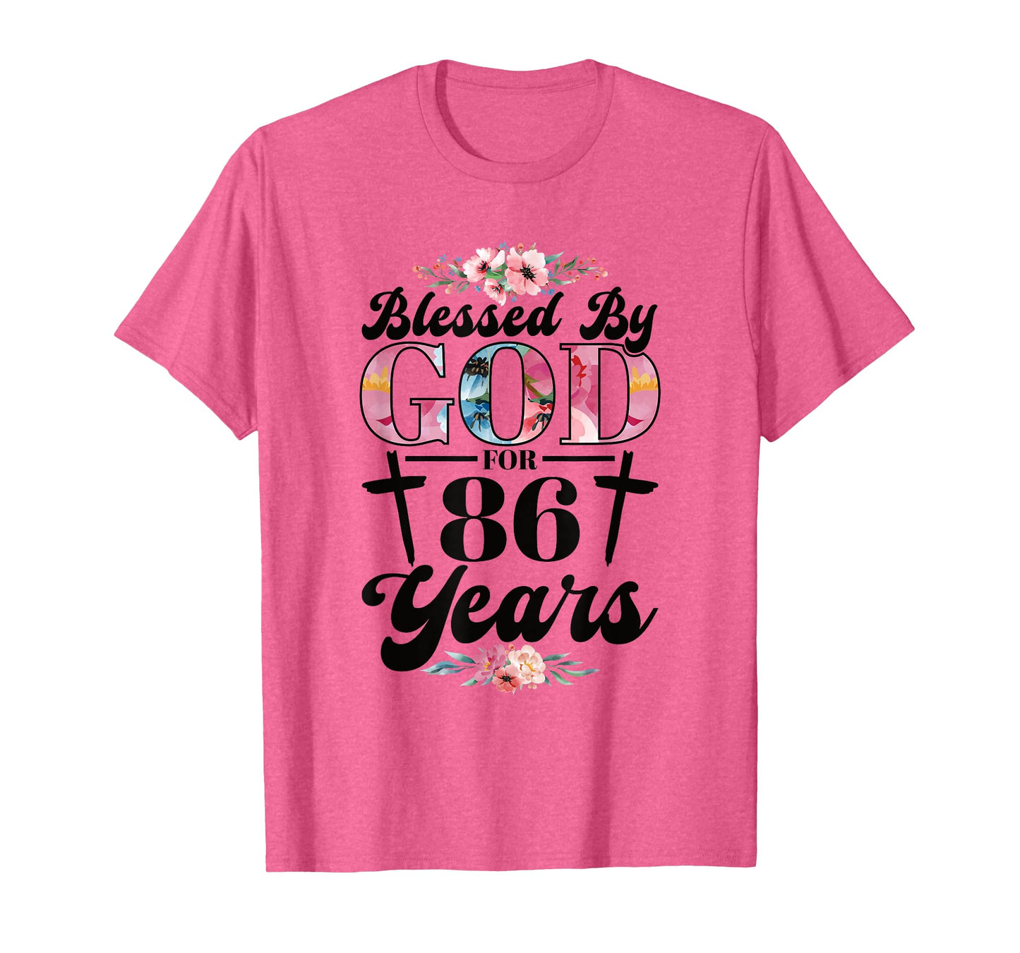 86th Birthday Woman Man Blessed By God For 86 Years T-Shirt