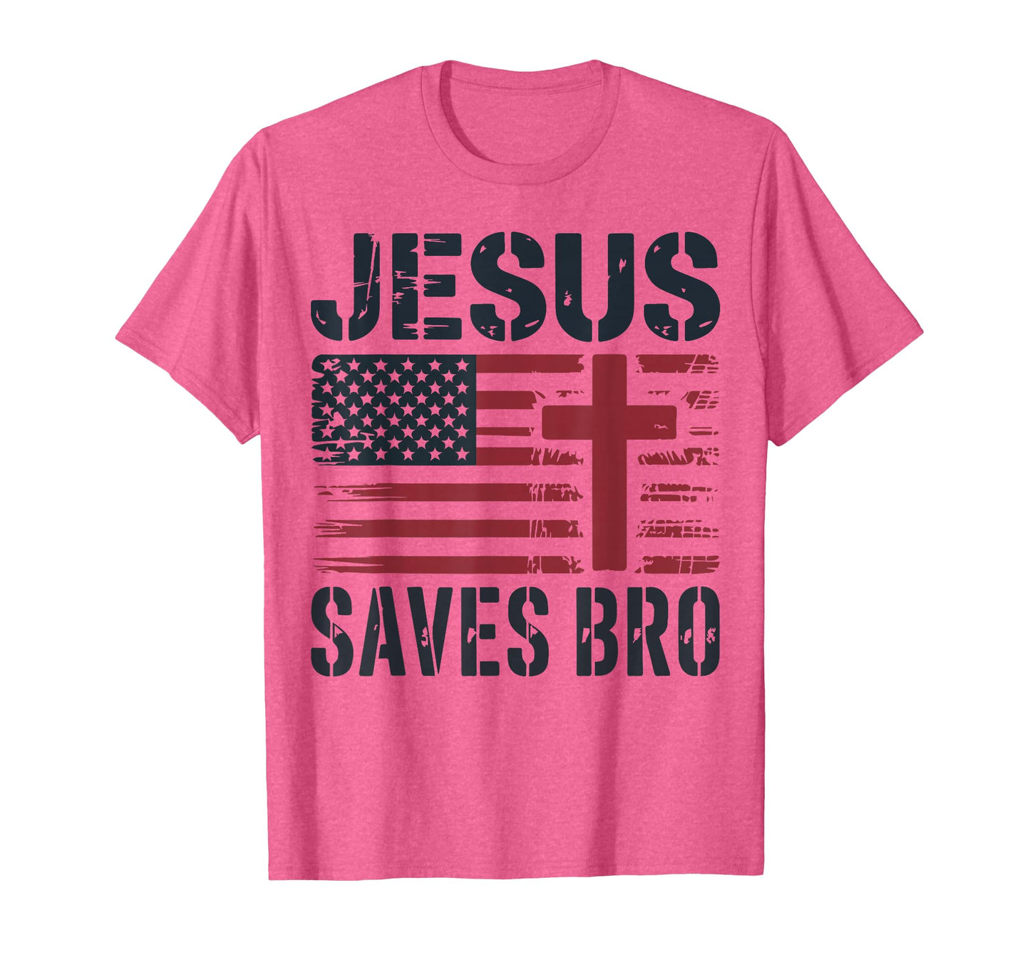 Jesus Save Bro American Flag Christian Patriotic Cross Faith T-Shirt