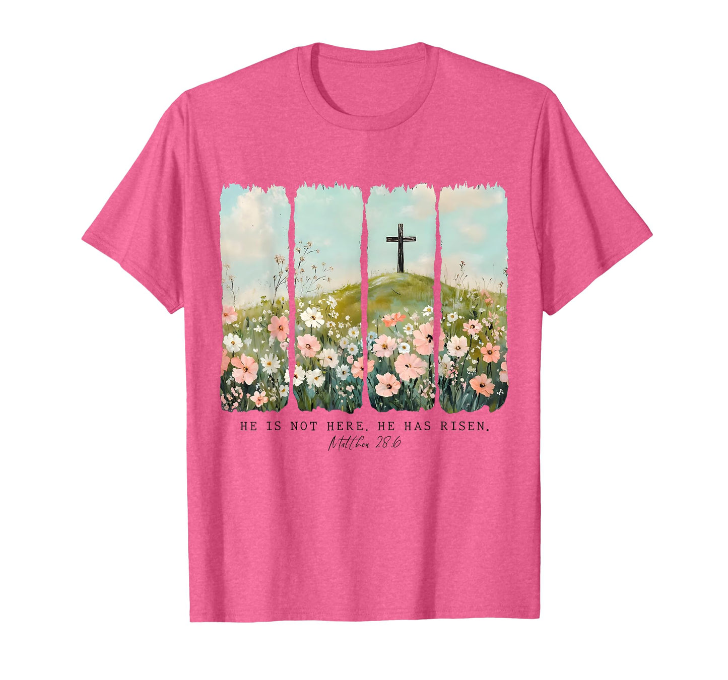 He Is Not Here He Has Risen Jesus Christian Happy Easter Tee T-Shirt