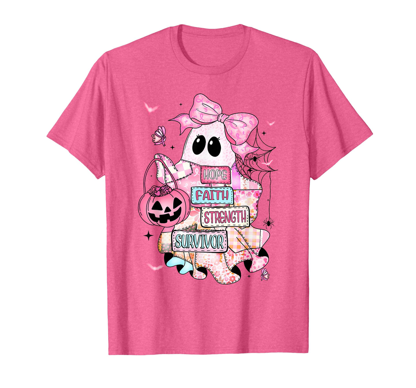 Breast Cancer Awareness Ghost Hope Faith Strength Survivor T-Shirt