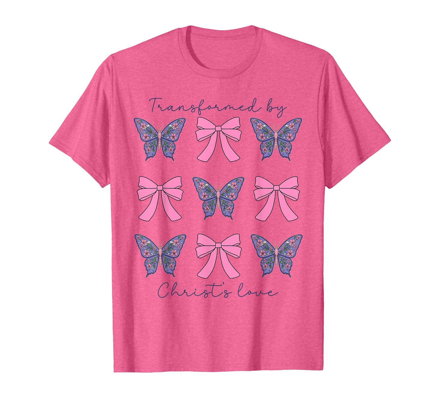 Transformed By Christs Love Coquette Bow Christian Women T-Shirt