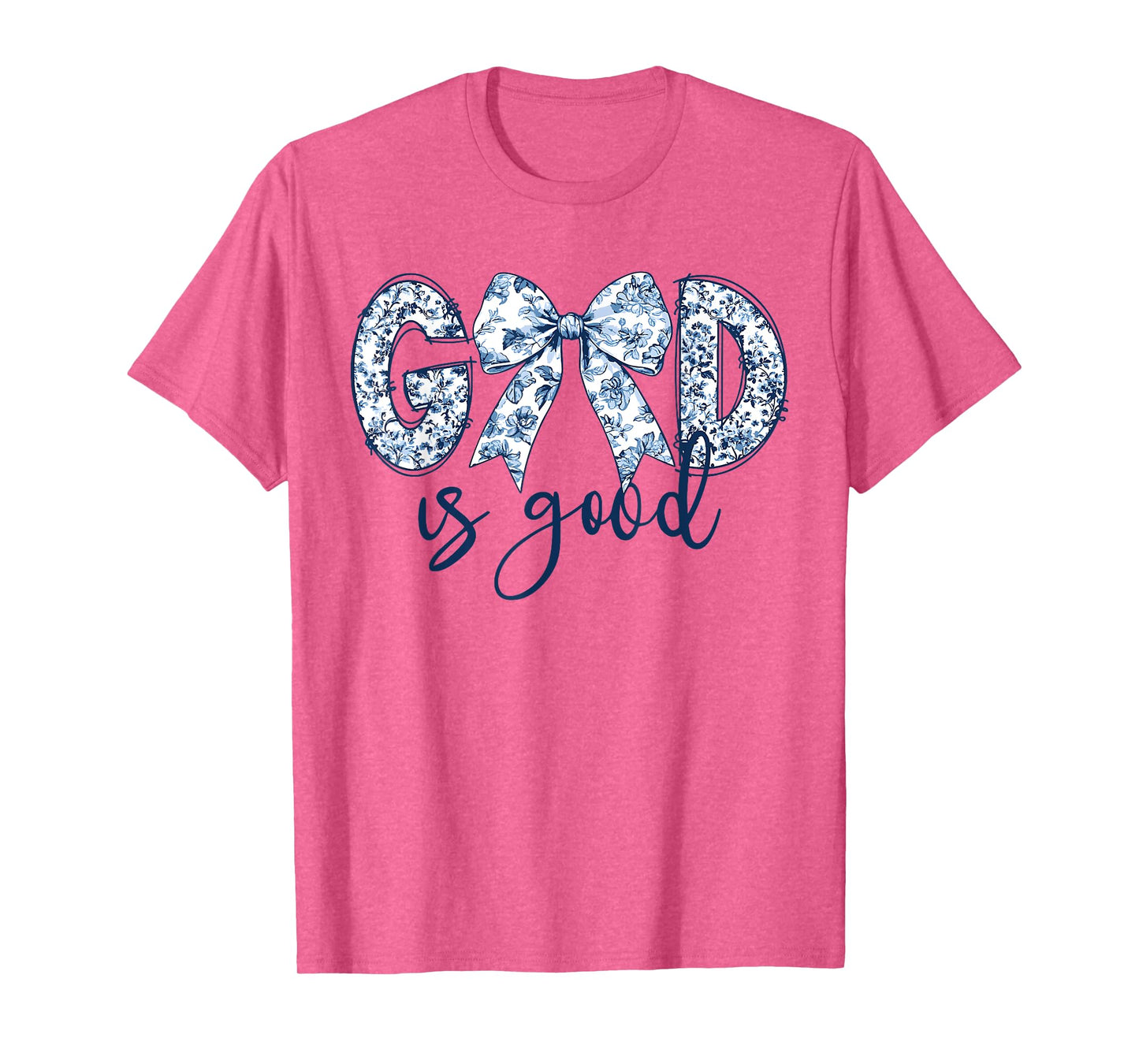God is Good Floral Bow Christian Faith Religious T-Shirt
