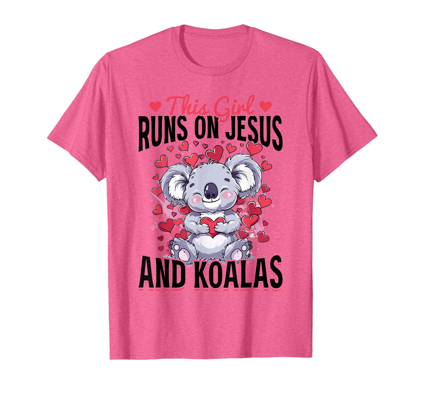 Funny Koala Animal This Girl Runs On Jesus And Koalas T-Shirt