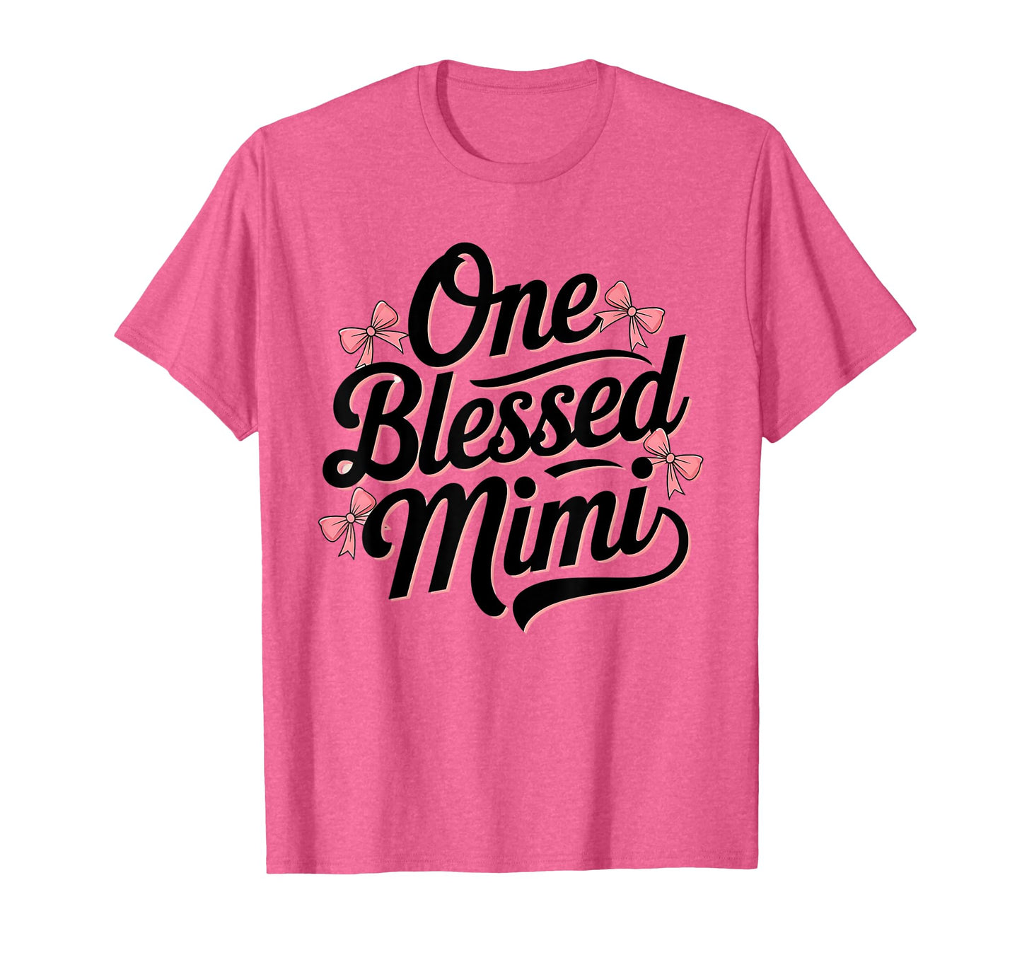 Popular Pink One Blessed Mimi Christian Grandmother Bow T-Shirt