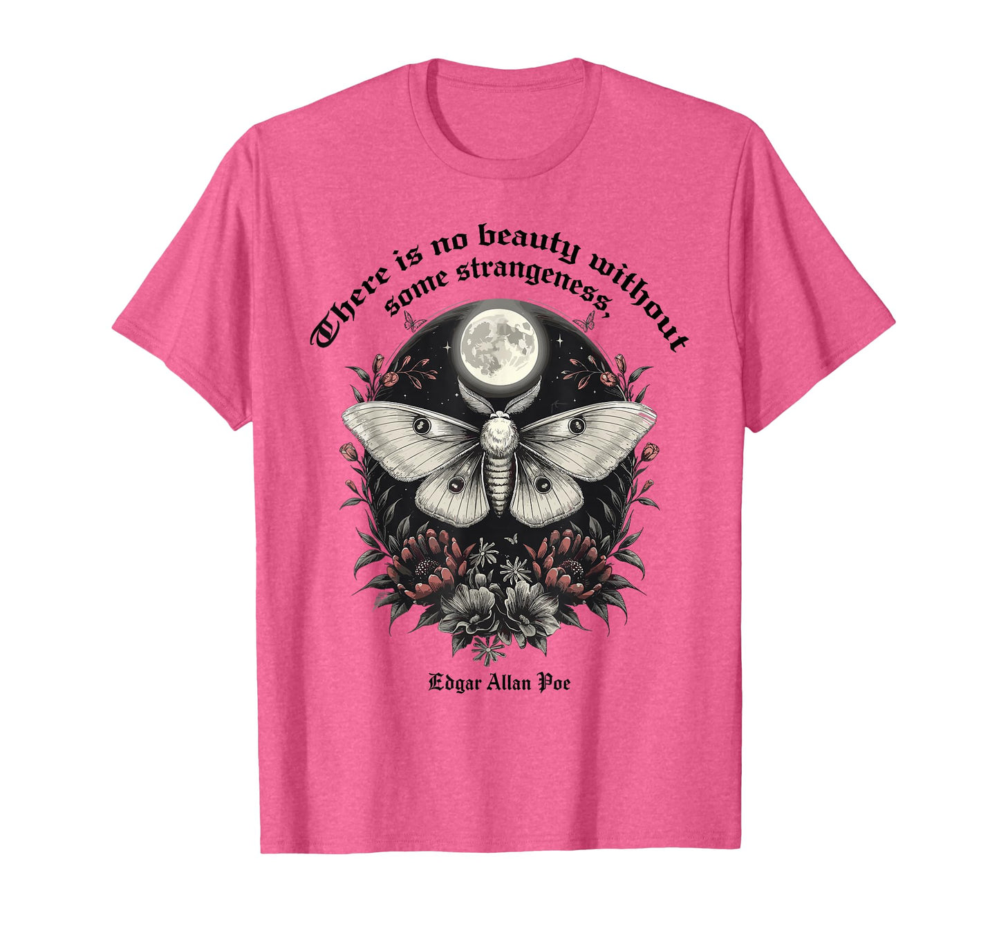 Inspiration from Edgar Allan Poe's Works Apparel Unisex-Adults T-Shirt Grey Small Gothic Poetry-Themed T-Shirt