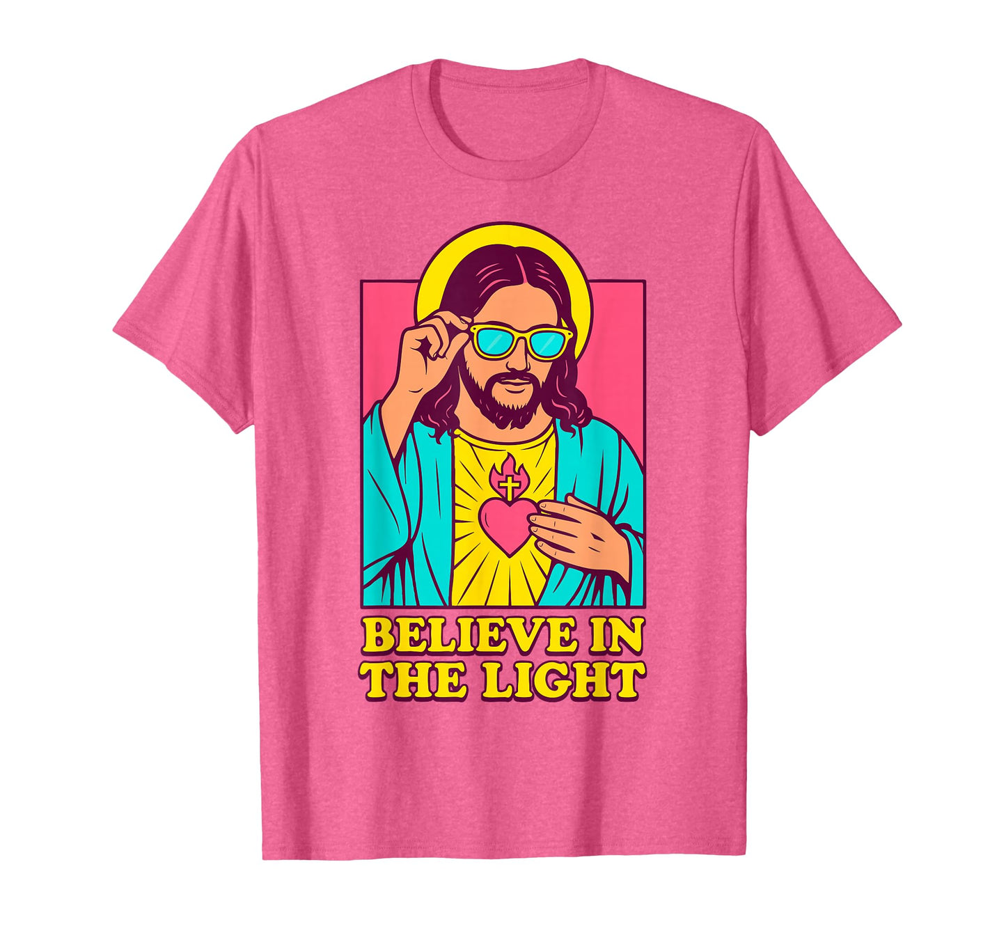 Christian Jesus Believe in The Light Anime Pop Art White T-Shirt