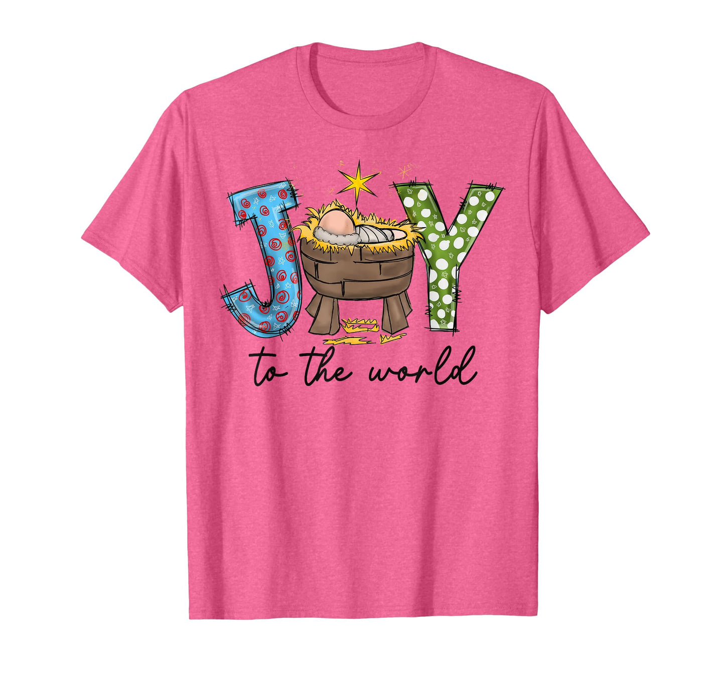 Joy To The World Baby Jesus Christmas Nativity Scene T-Shirt