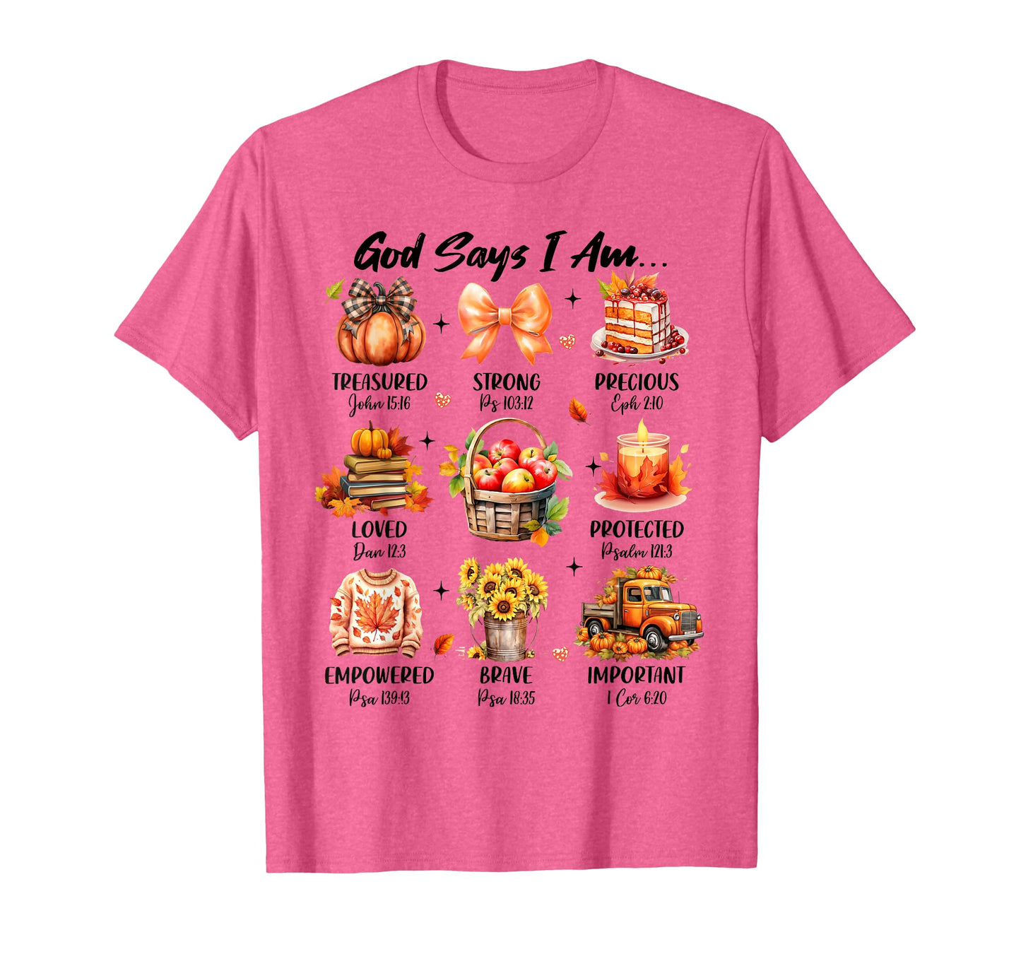 Retro God Says I Am Christian Faith Jesus Fall Thanksgiving T-Shirt
